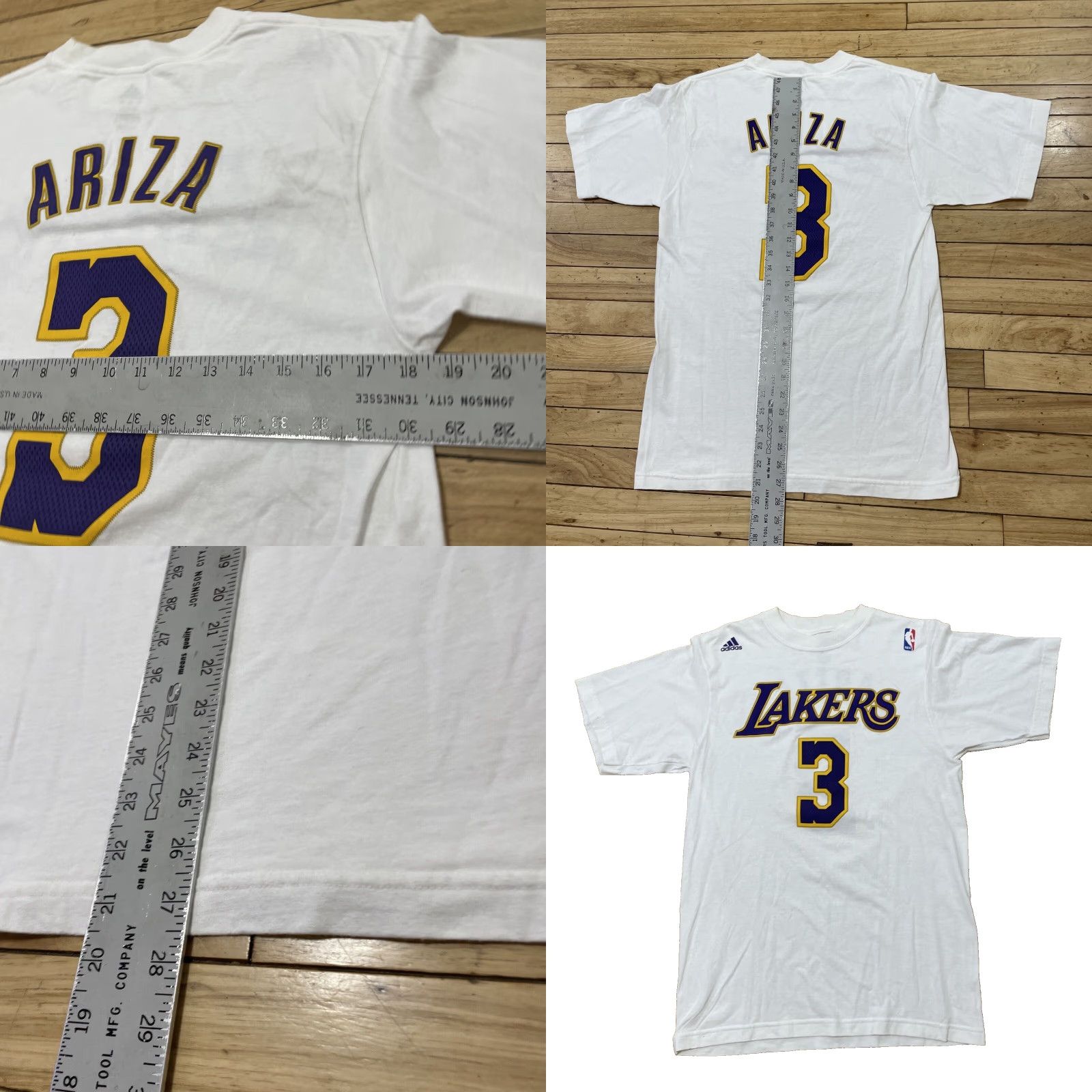 Adidas ADIDAS T Shirt NBA Lakers Trevor Ariza 3 Mens S White LA Purple Gold Basketball Shirt Size US S / EU 44-46 / 1 - 8 Thumbnail