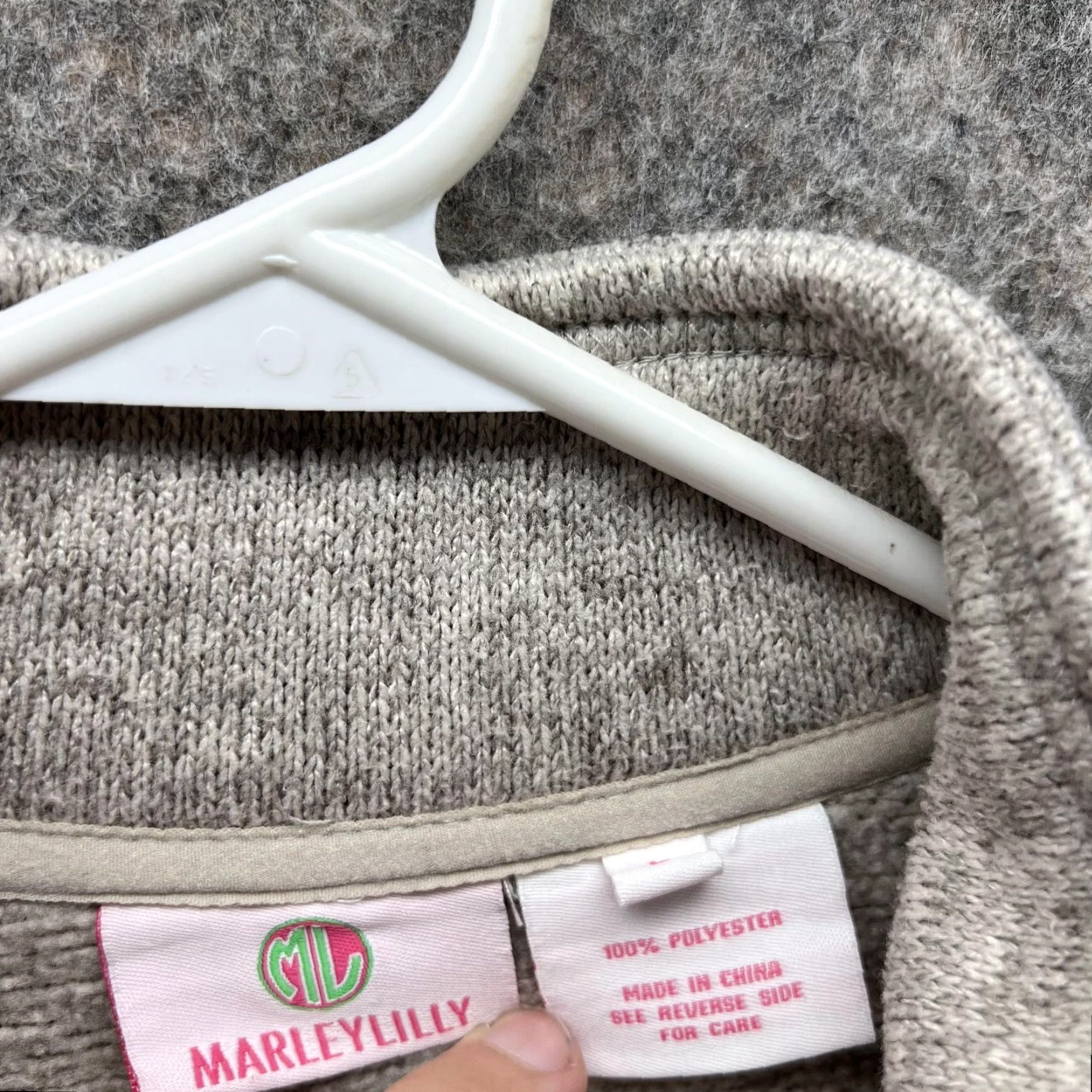 Vintage Marley Lilly Sweater Women Large Beige Mock Neck Fleece Long Sleeve Pullover Size L / US 10 / IT 46 - 6 Thumbnail