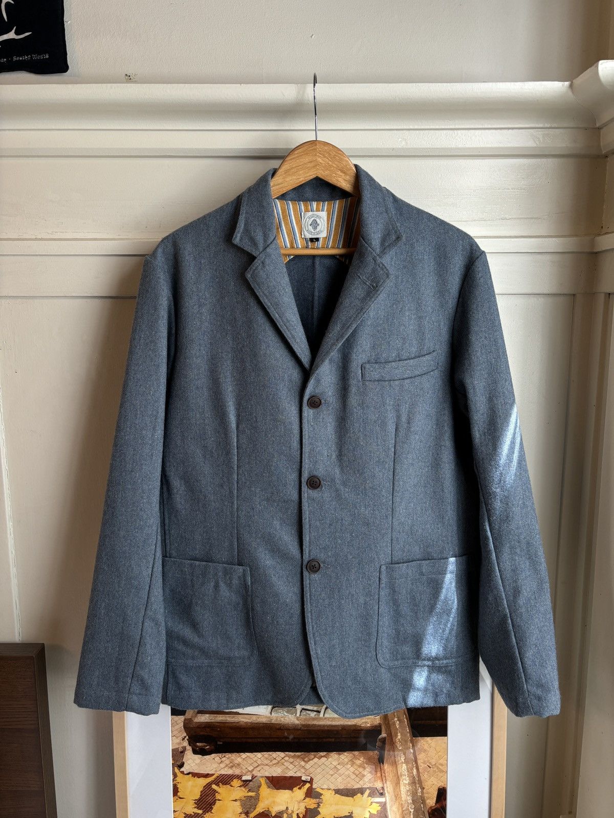 18 East Osman Suit - CADET BLUE HANDWOVEN Size 42R - 1 Thumbnail