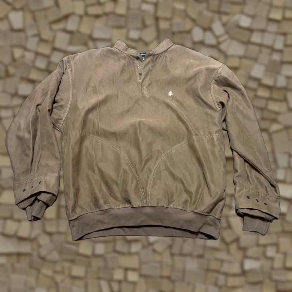 Vintage Zero Shirt Mens Large Brown Pullover 1/4 Snap Closure T-Shirt Long Sleeve Vintage: No Regular Fit Seasonal Fall Spring Summer Men's Shirt Size US L / EU 52-54 / 3 - 1 Thumbnail