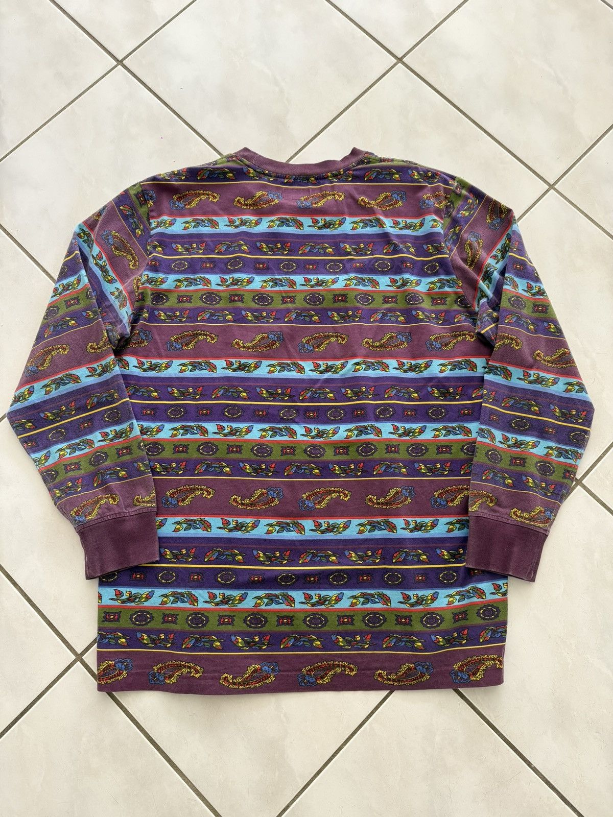 Supreme Paisley Stripe Long Sleeve Size US XL / EU 56 / 4 - 2 Thumbnail