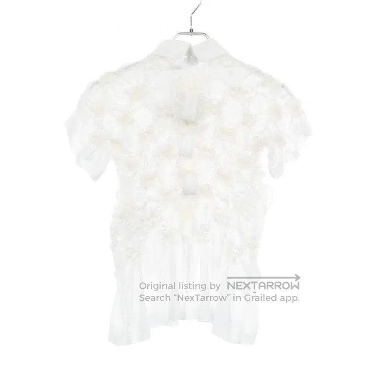 Comme des Garcons Comme Des Garcons White vintage floral design top Size S / US 4 / IT 40 - 2 Thumbnail
