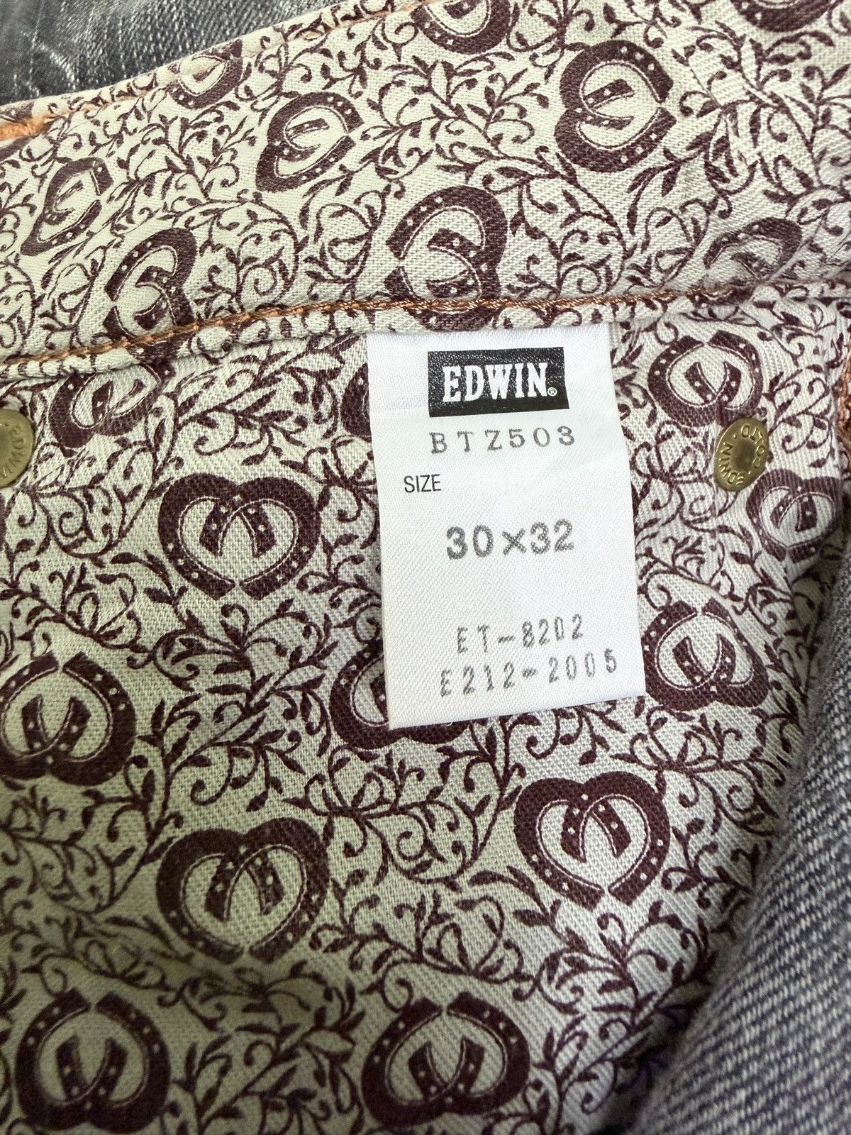Edwin Vintage Edwin 503 Blue Trip Mud Wash Straight Y2K Denim Size US 31 - 15 Thumbnail