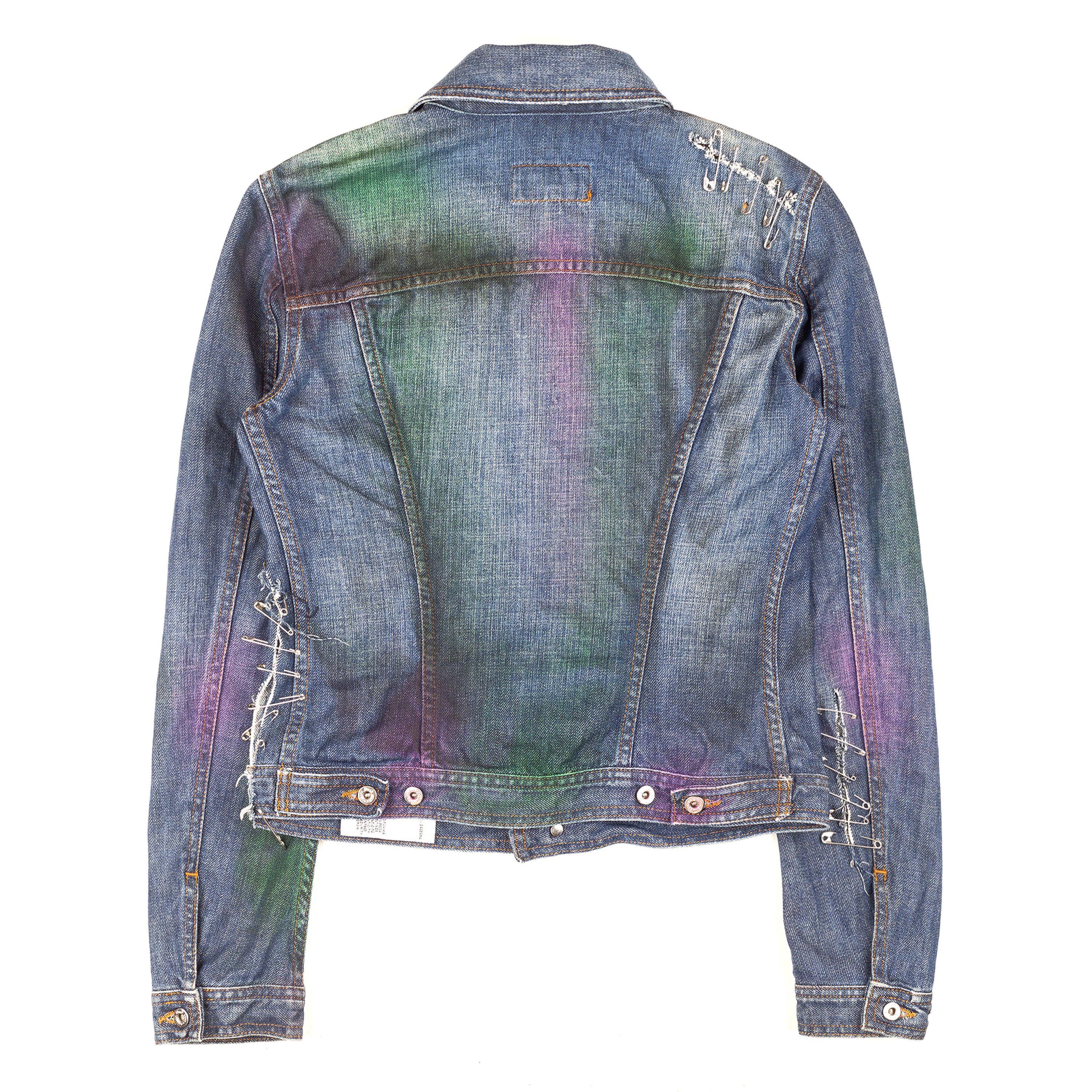 Dolce & Gabbana Dolce & Gabbana Spray Paint Denim Jacket (XS) Size XS / US 0-2 / IT 36-38 - 3 Thumbnail