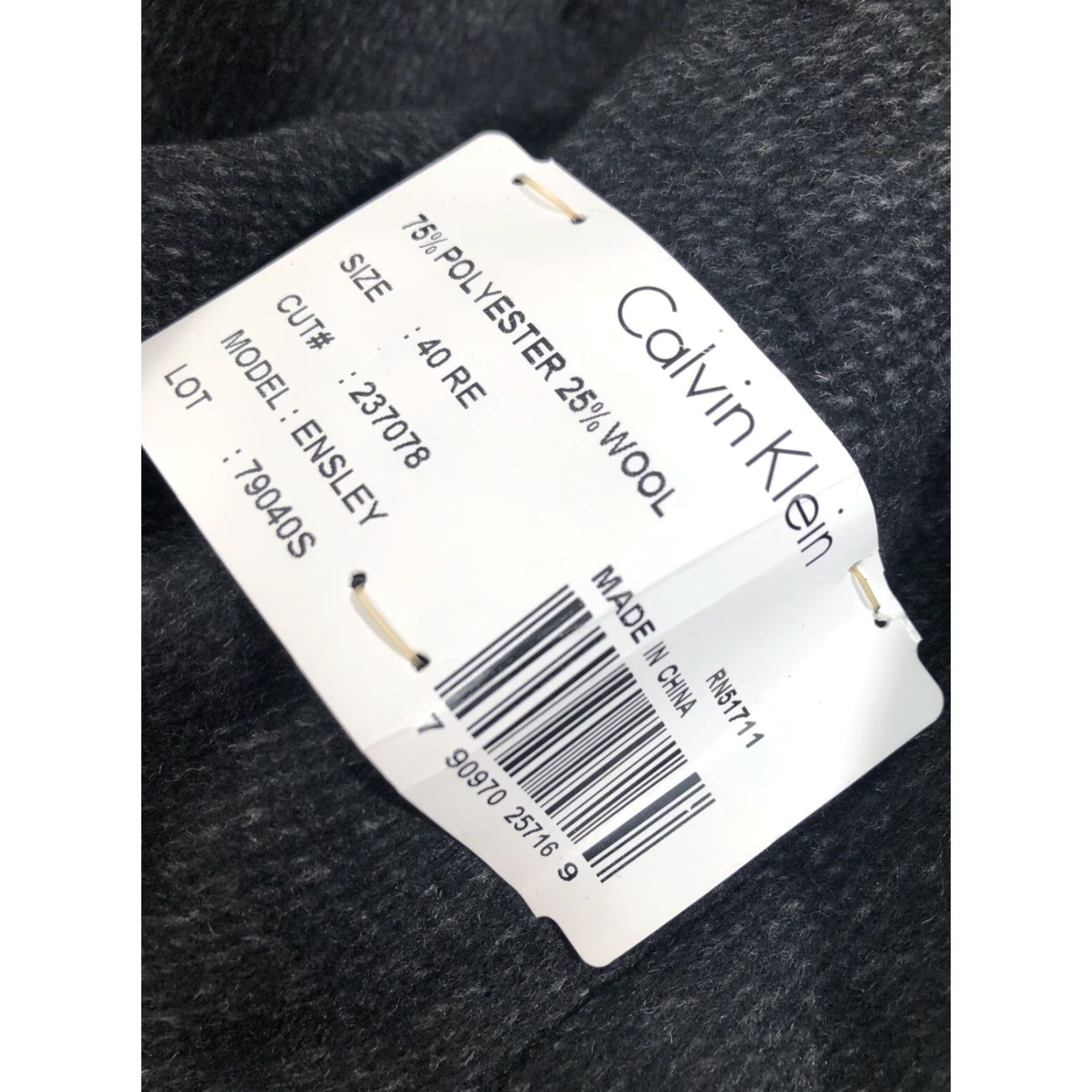 Calvin Klein Calvin Klein Overcoat Wool Blend Mens 40R Charcoal Black J2 - NEW w TAGS MSRP 495 Size US XXS / EU 40 - 5 Thumbnail