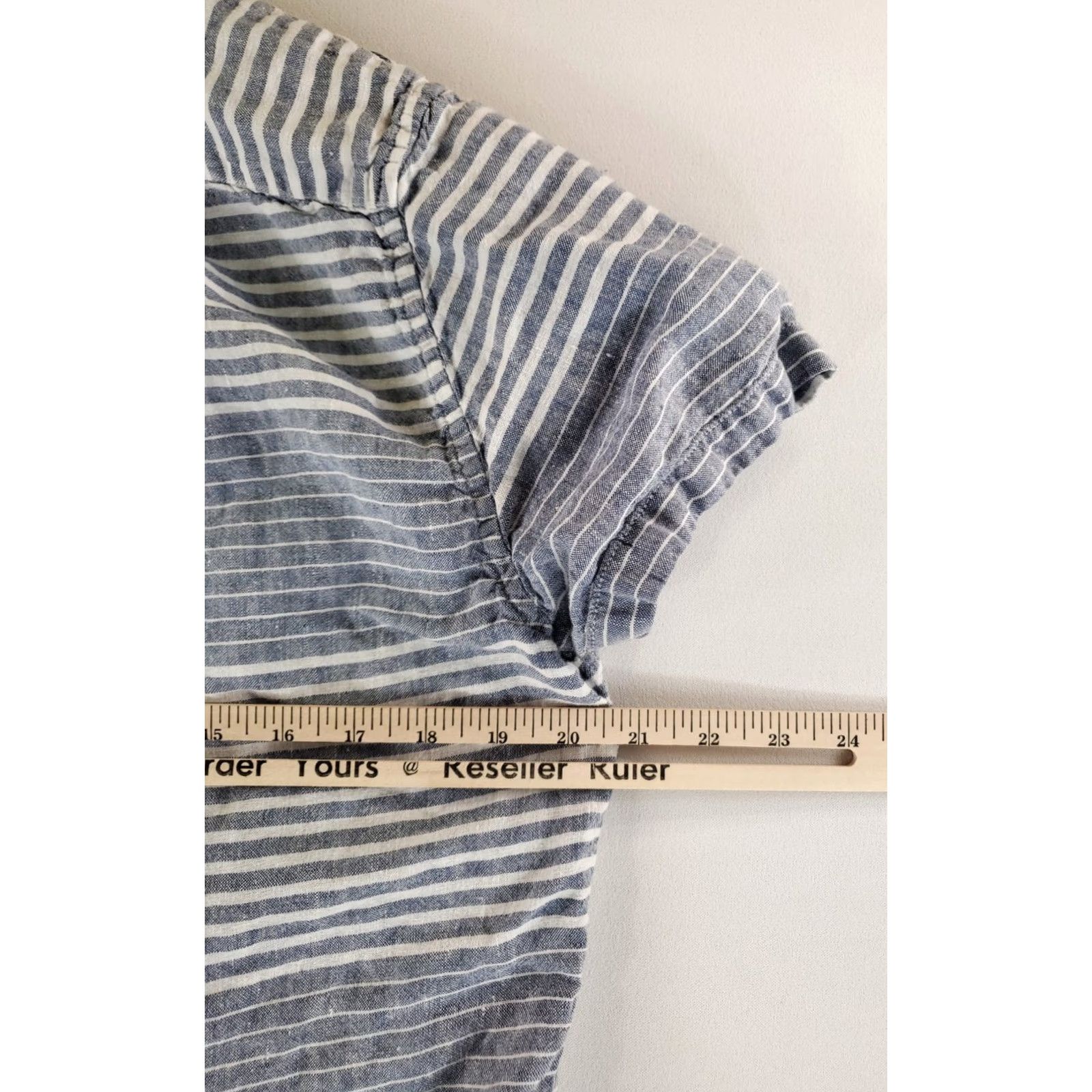 J.Crew VINTAGE J.CREW Shirt Button Down Baird McNutt Irish Linen Slim Blue White Striped Mens M Size US M / EU 48-50 / 2 - 5 Thumbnail