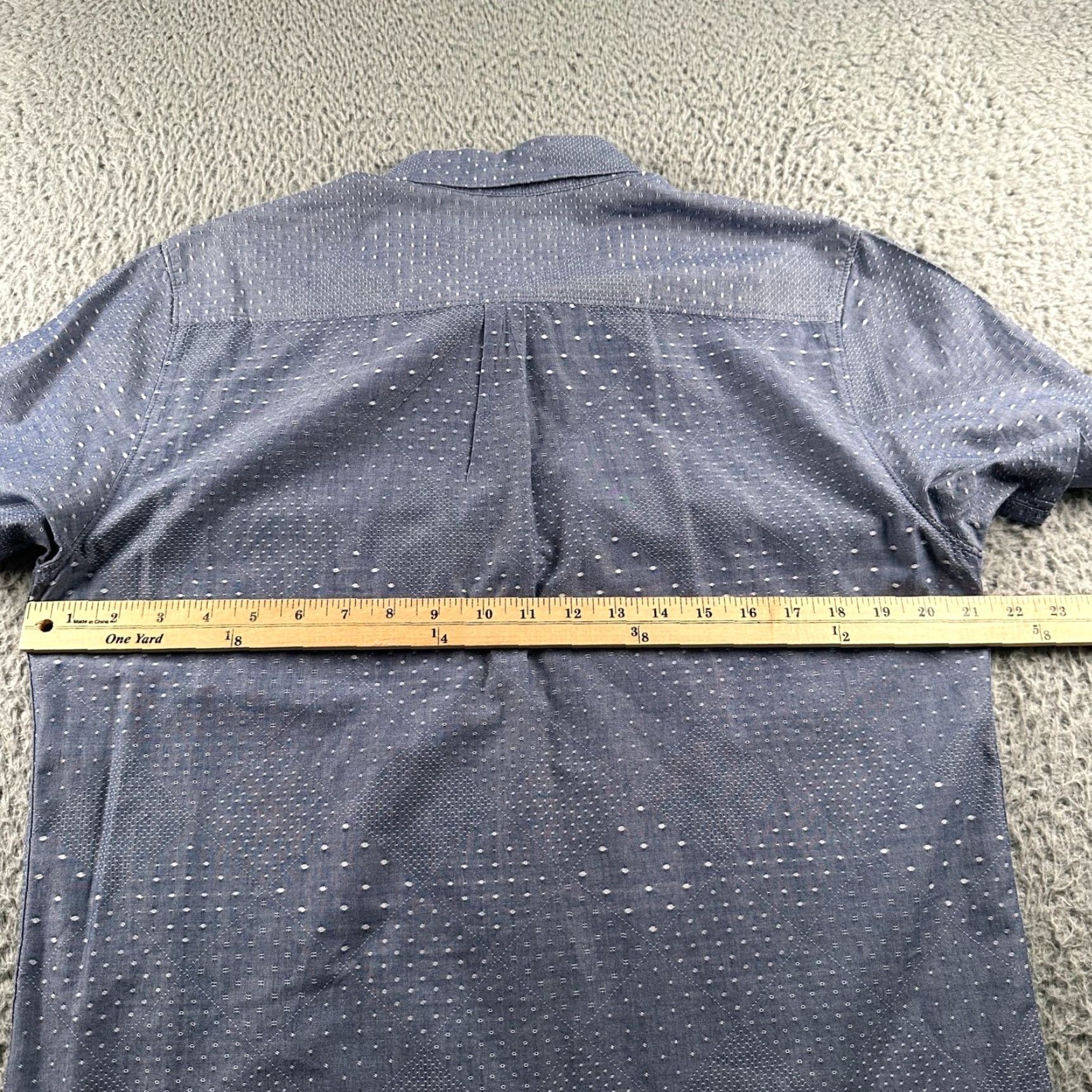 Roark The Roark Revival Shirt Mens M Short Sleeve Button Down Pocket Blue Polka Dot Cotton Size US M / EU 48-50 / 2 - 6 Thumbnail