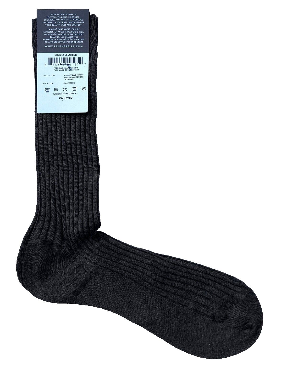 Pantherella Pantherella Cotton Blend Rib Socks Brown ( M ) Size ONE SIZE - 2 Thumbnail