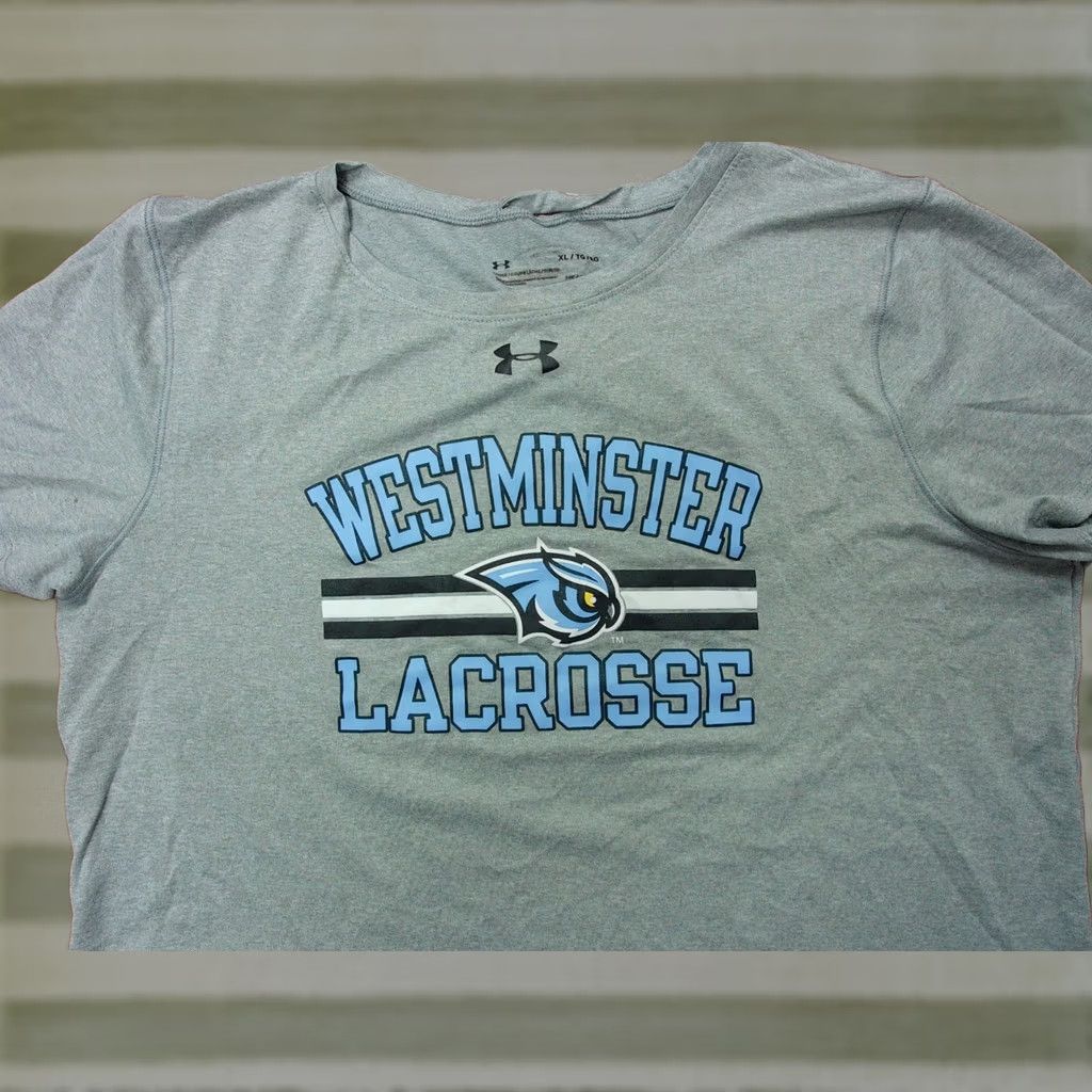 Under Armour WEST MINSTER Owls Lacrosse t Shirt Women's XL Gray Under Armour Shirt Women XL Lacrosse Maryland High School Size XL / US 12-14 / IT 48-50 - 1 Thumbnail
