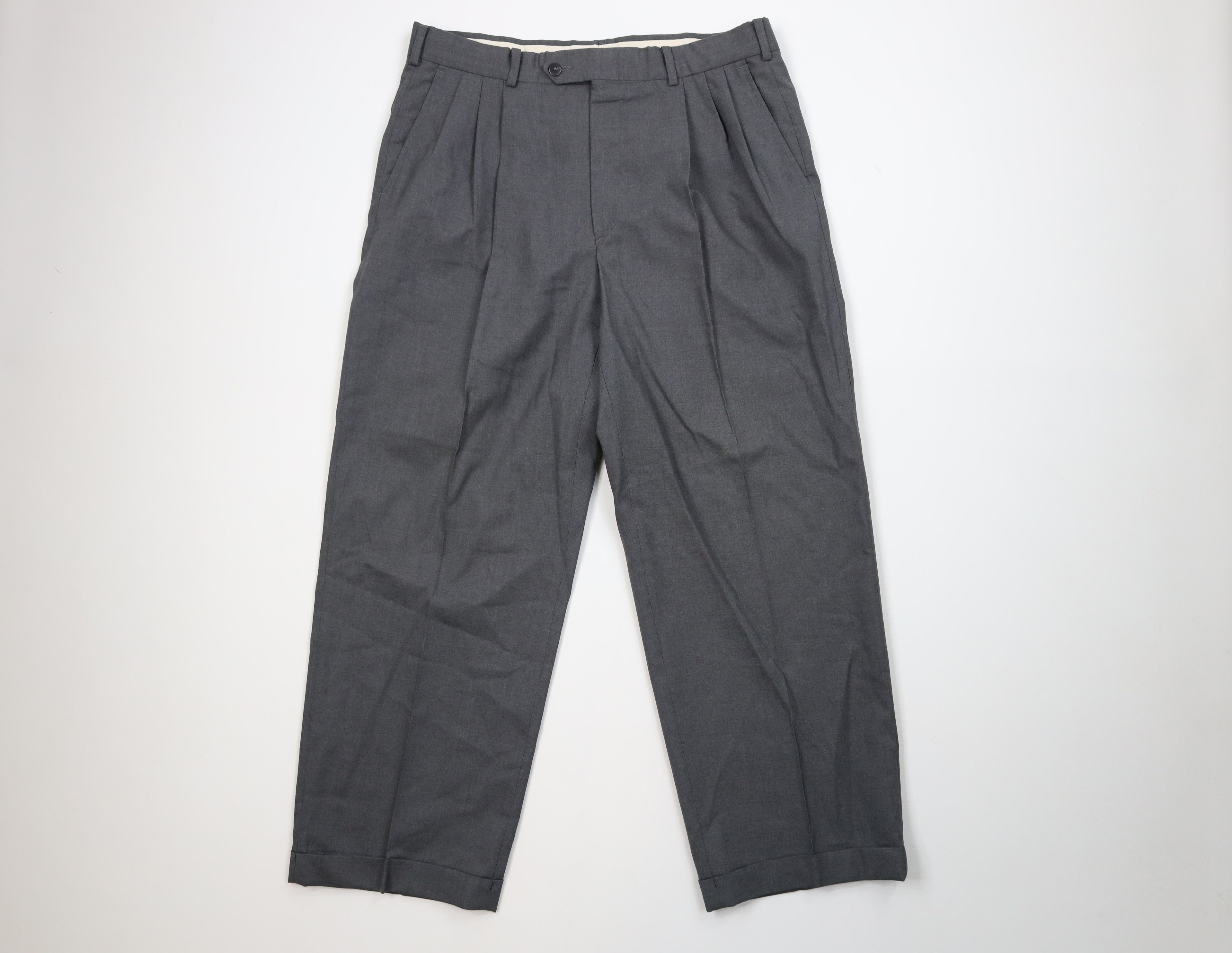 Vintage Vintage 60s Streetwear Wool Knit Wide Leg Chino Pants USA Size US 34 / EU 50 - 1 Thumbnail