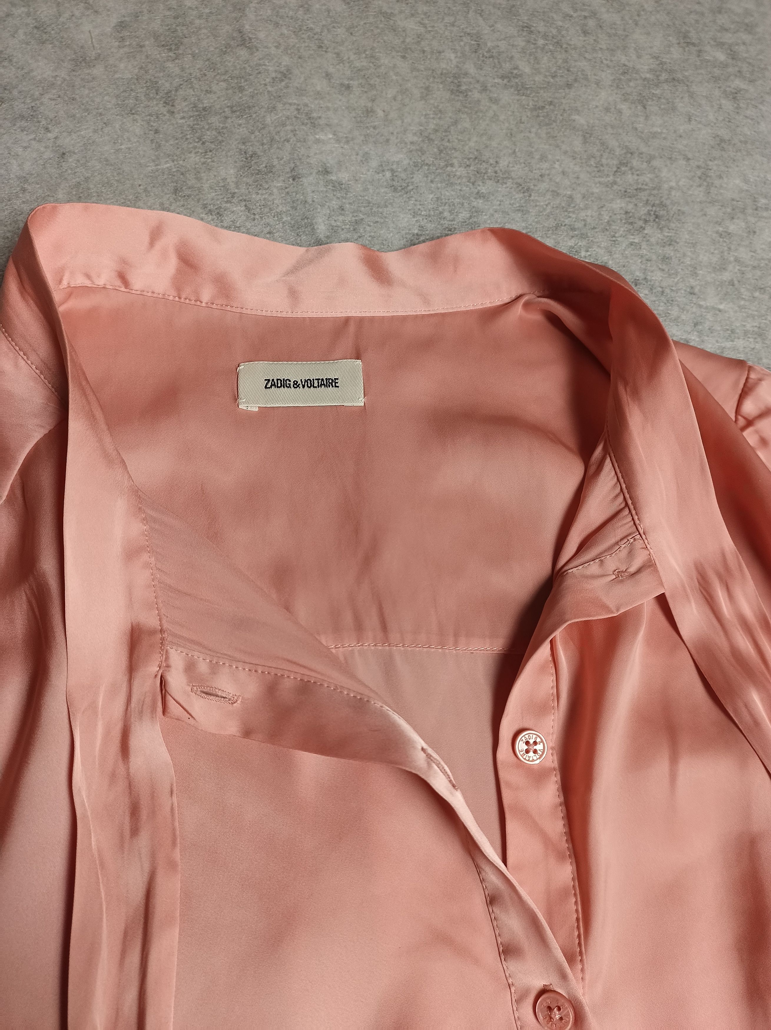 Zadig & Voltaire Zadig & Voltaire Tie-Neck Top Rose Taos Satin Blouse Size M / US 6-8 / IT 42-44 - 11 Thumbnail