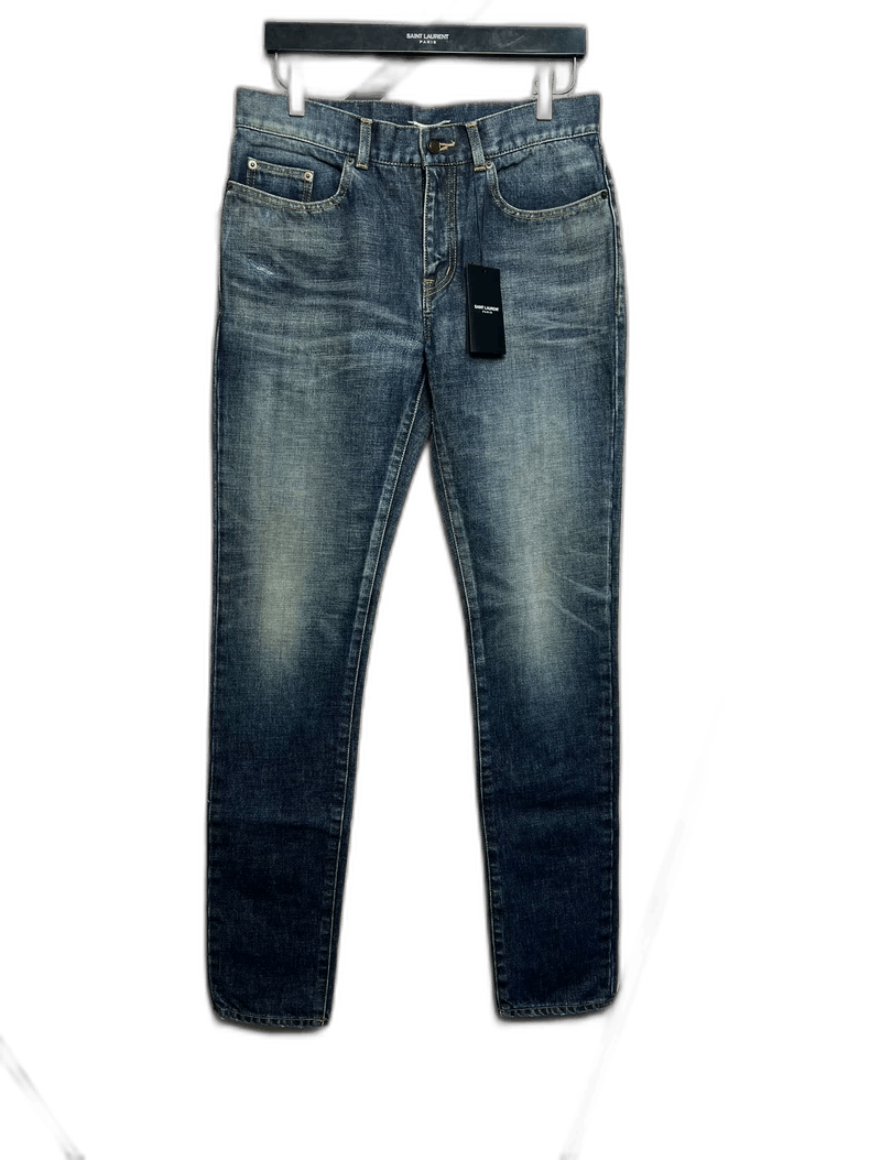 Saint Laurent Paris Saint Laurent Deep Blue Denim Pants Size 31 Size US 31 - 1 Thumbnail