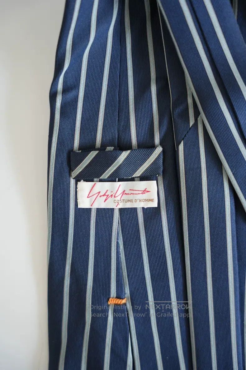 Yohji Yamamoto Yohji Yamamoto Blue and white striped silk tie Size ONE SIZE - 2 Thumbnail