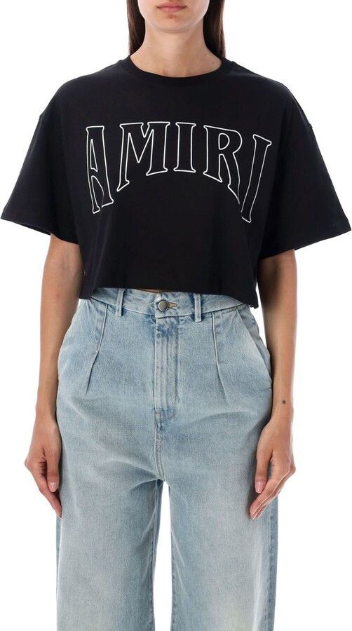 Amiri o1y0425 Crop Top in Black Size L / US 10 / IT 46 - 1 Thumbnail
