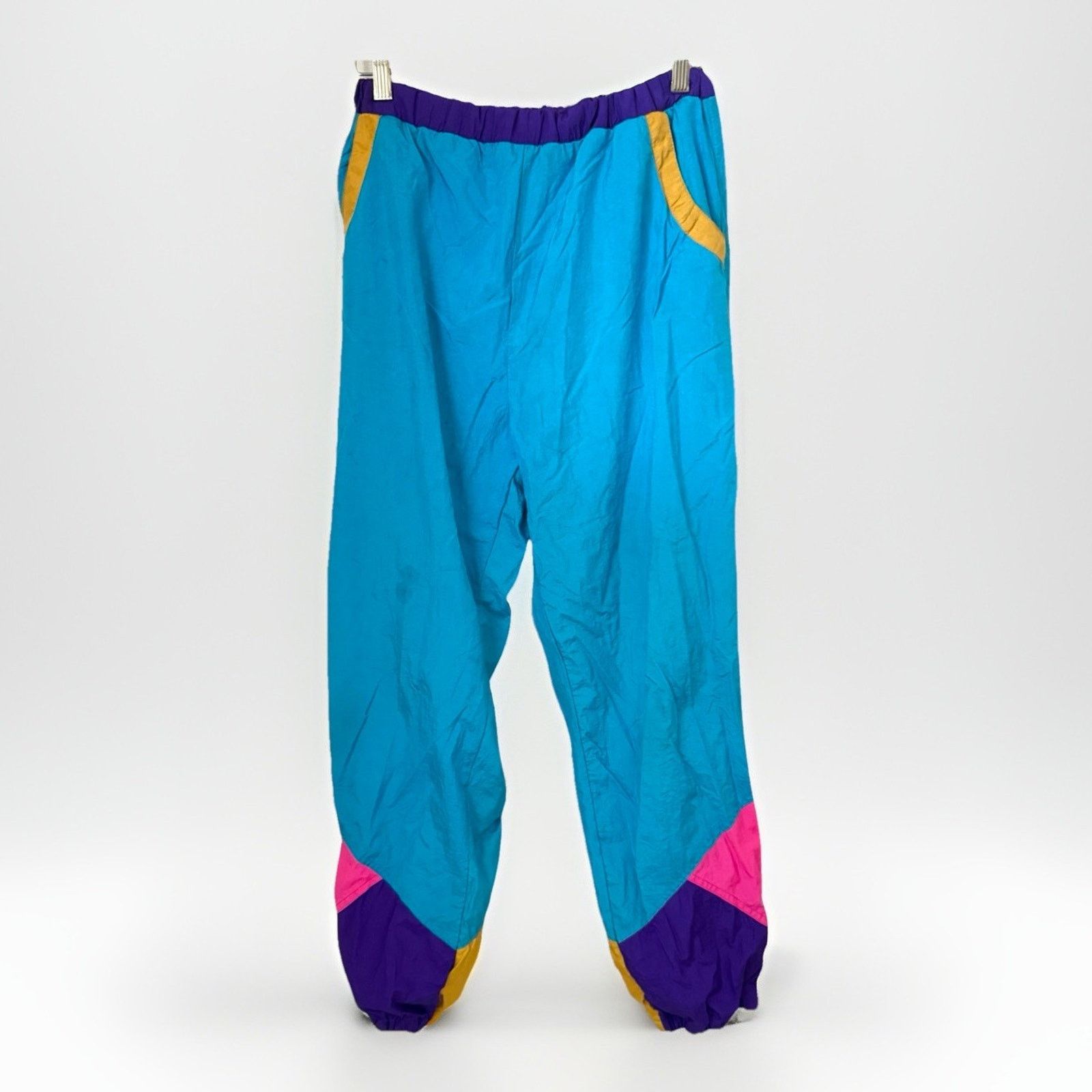 Other Vintage 80s Neon Parachute Windbreaker Lined Track Jogger Size 26" / US 2 / IT 38 - 1 Thumbnail