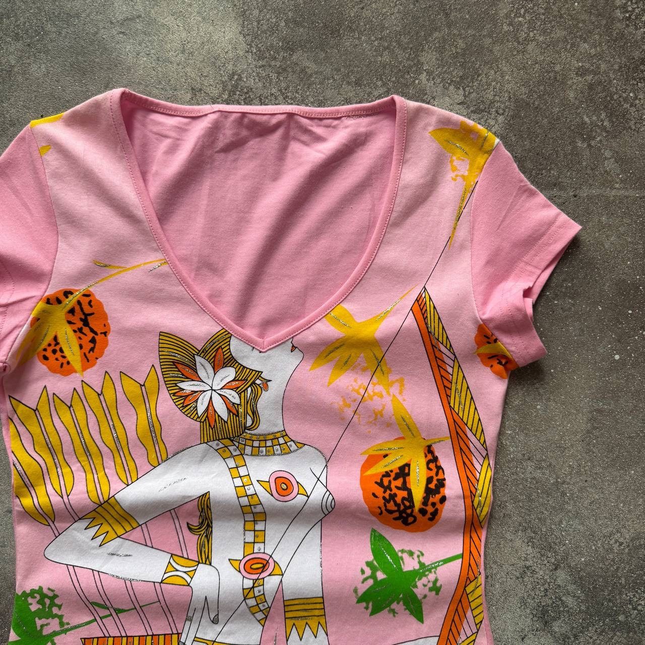 20471120 Custo Barcelona Style Y2K Glam Boho T-Shirt Size M / US 6-8 / IT 42-44 - 4 Thumbnail