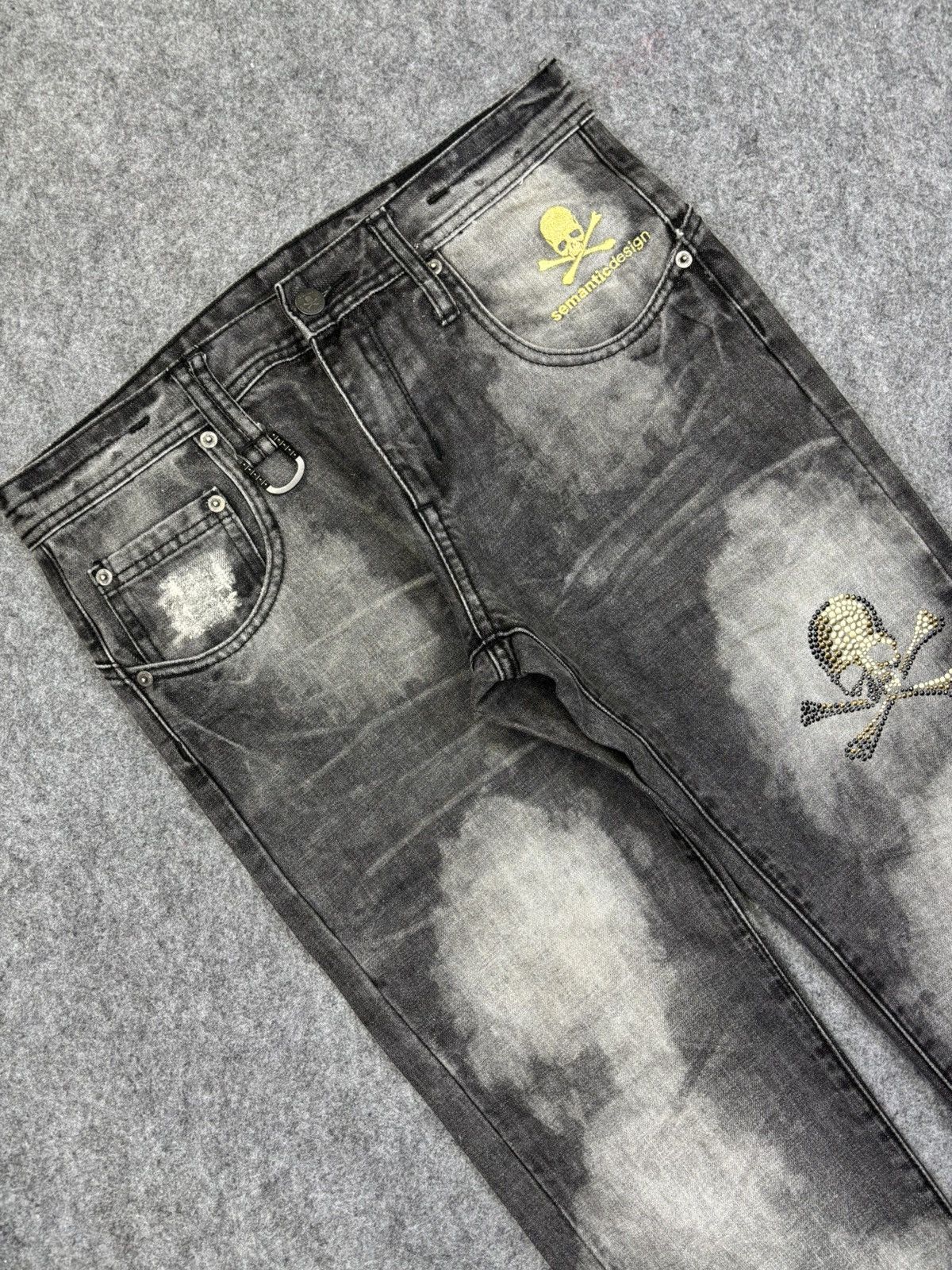 Japanese Brand Roenxsemanticdesign Japan Skull Sick Dope Fades Denim F724 Size US 31 - 9 Thumbnail