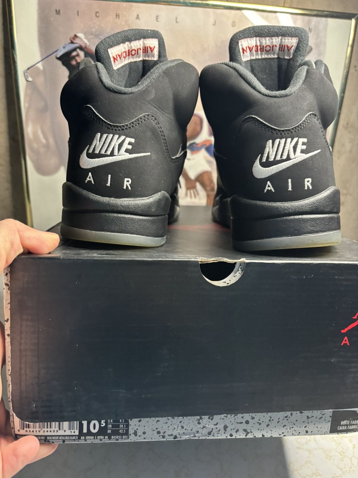 Jordan Brand Jordan Retro 5 “Black Metallic” Size US 10.5 / EU 43-44 - 7 Thumbnail