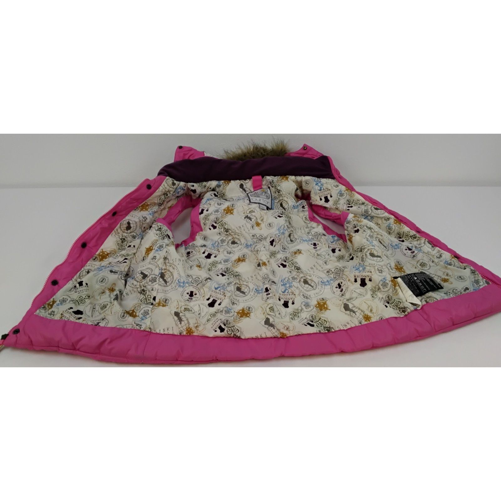 Burton Burton Puffy Vest Women's M Pink Faux Fur Ruff Embroidered Size M / US 6-8 / IT 42-44 - 11 Thumbnail