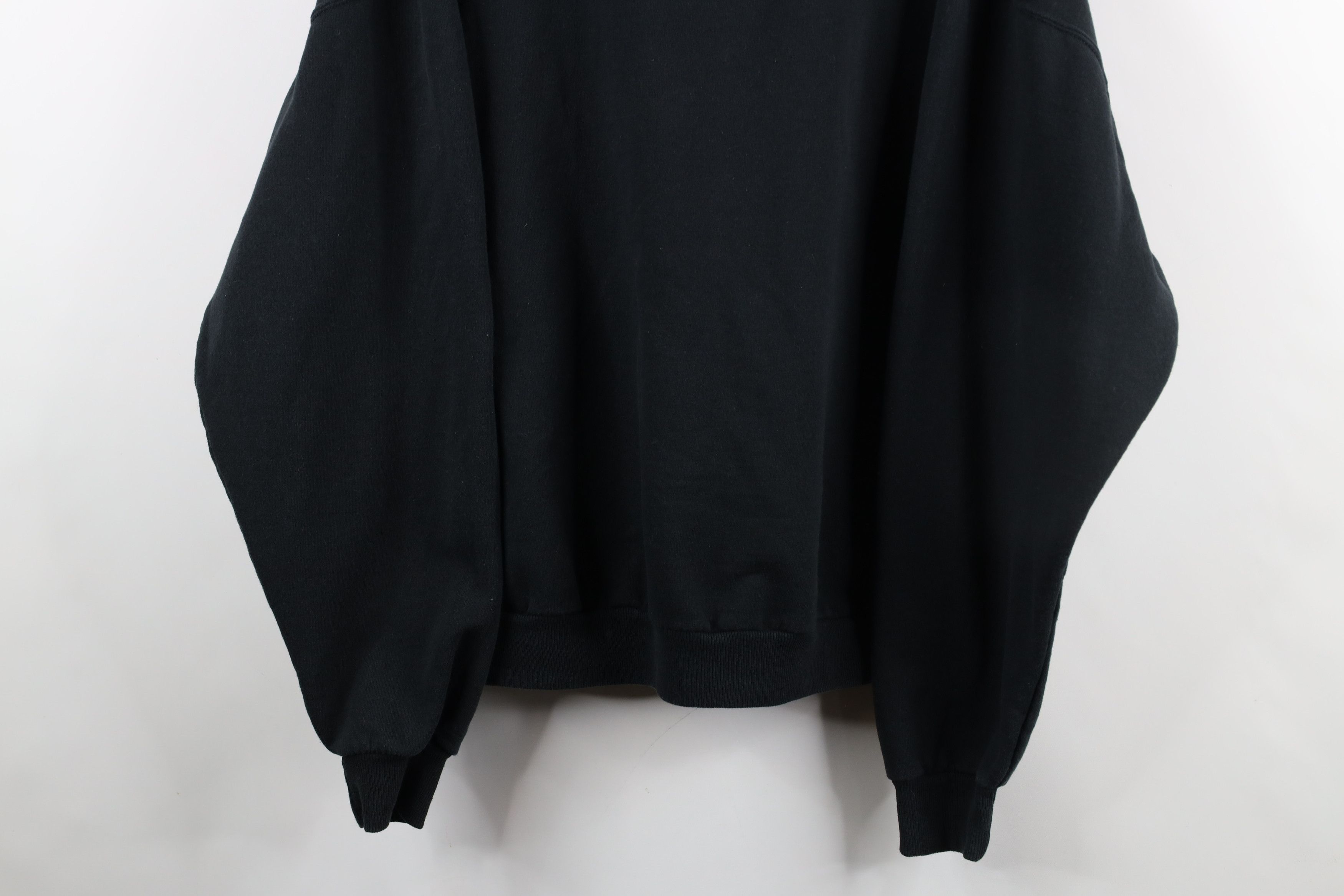 Vintage Vintage 90s Streetwear Faded Blank Crewneck Sweatshirt Black Size US XXL / EU 58 / 5 - 3 Thumbnail