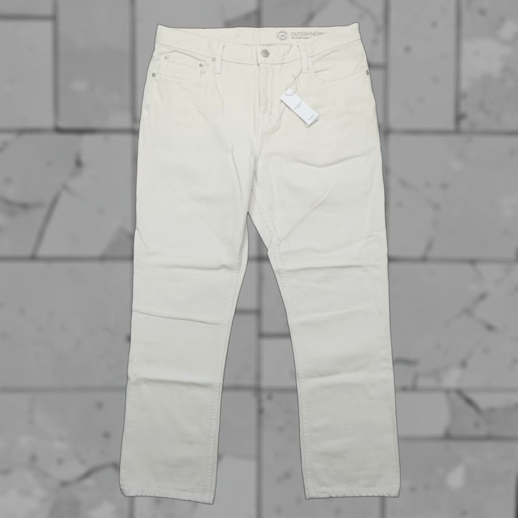 Outerknown Outerknown The Dunes Straight Jeans 34x30 SXC Organic Cotton Denim Mens Regular 5-Pocket Ivory Solid Size US 34 / EU 50 - 1 Thumbnail