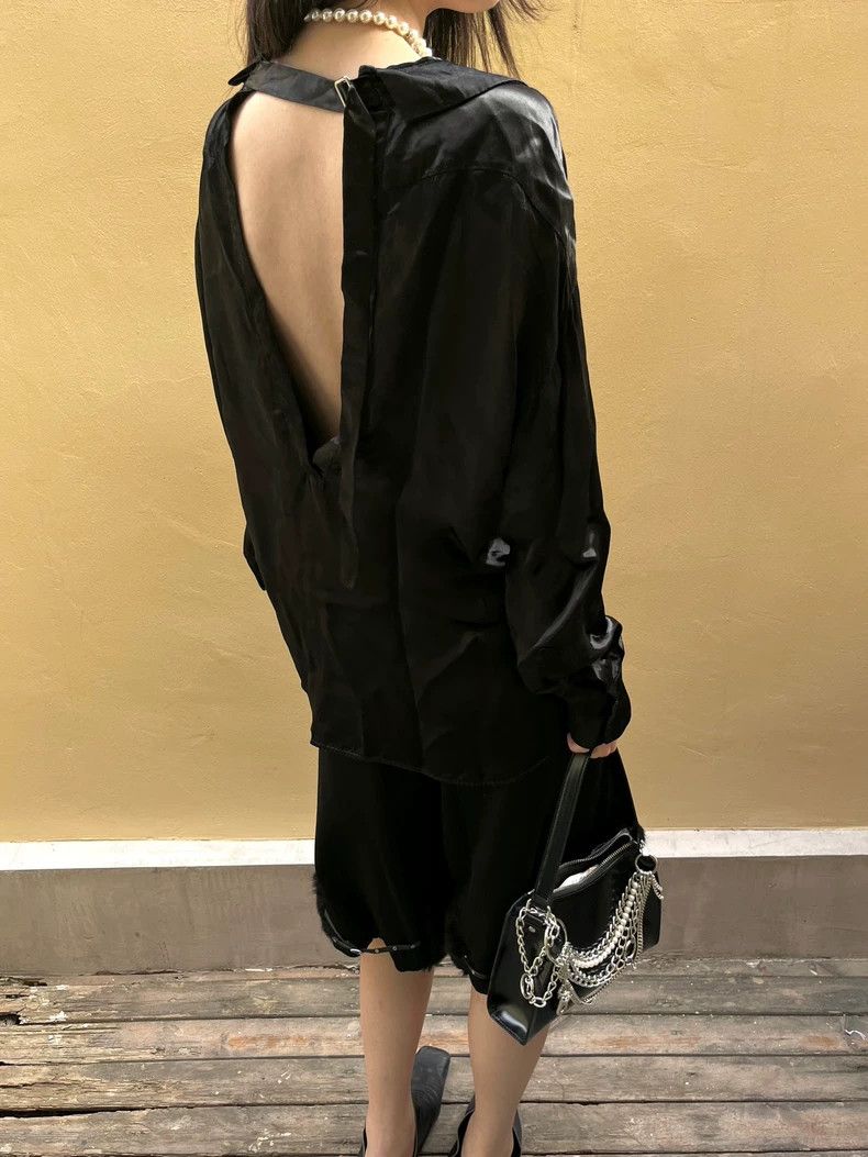 Jil Sander Jil Sander Exquisite backless silk blouse Size XXS / US 00 / IT 34 - 1 Thumbnail