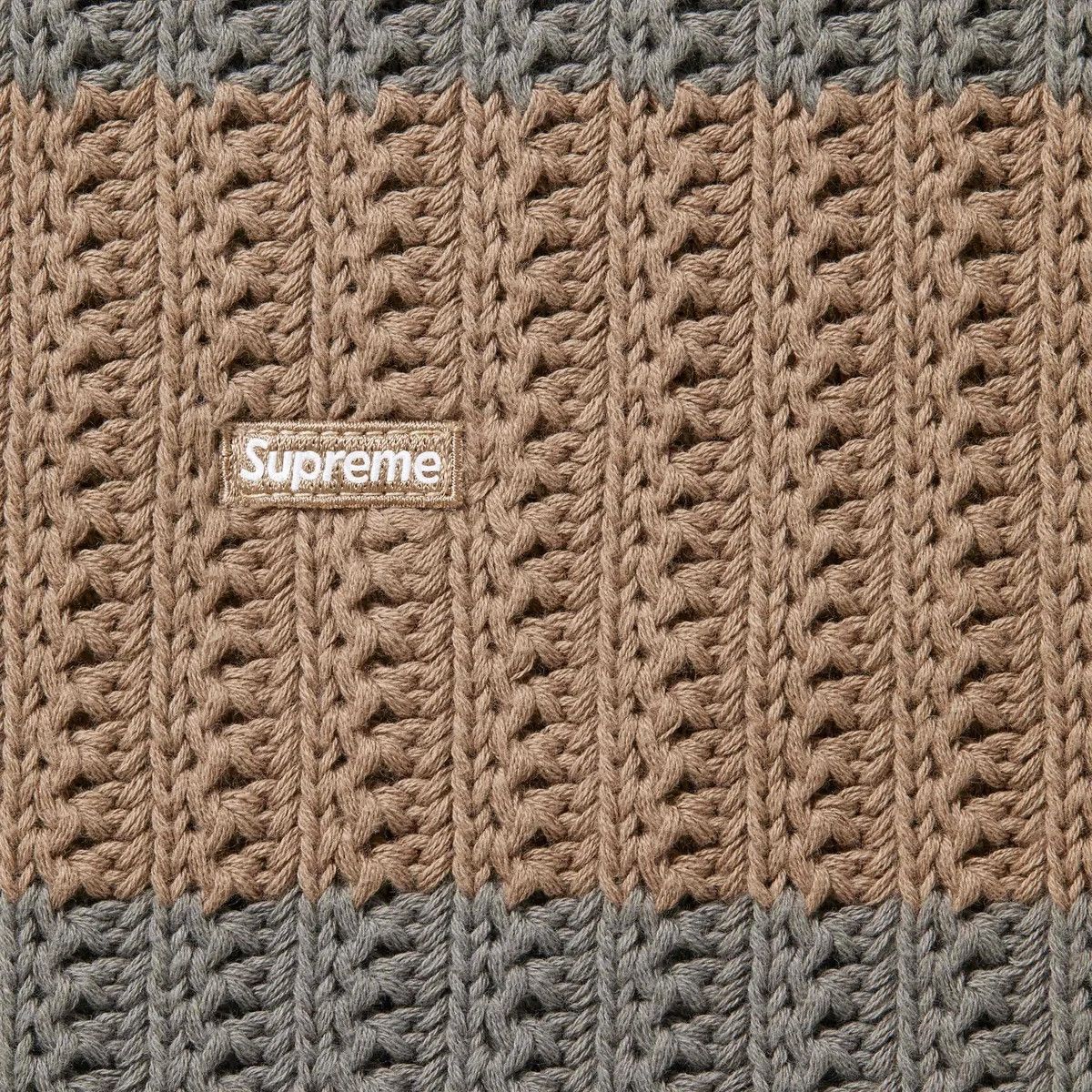 Supreme Supreme Loose Gauge Stripe Small Box Sweater Khaki Size US M / EU 48-50 / 2 - 3 Thumbnail