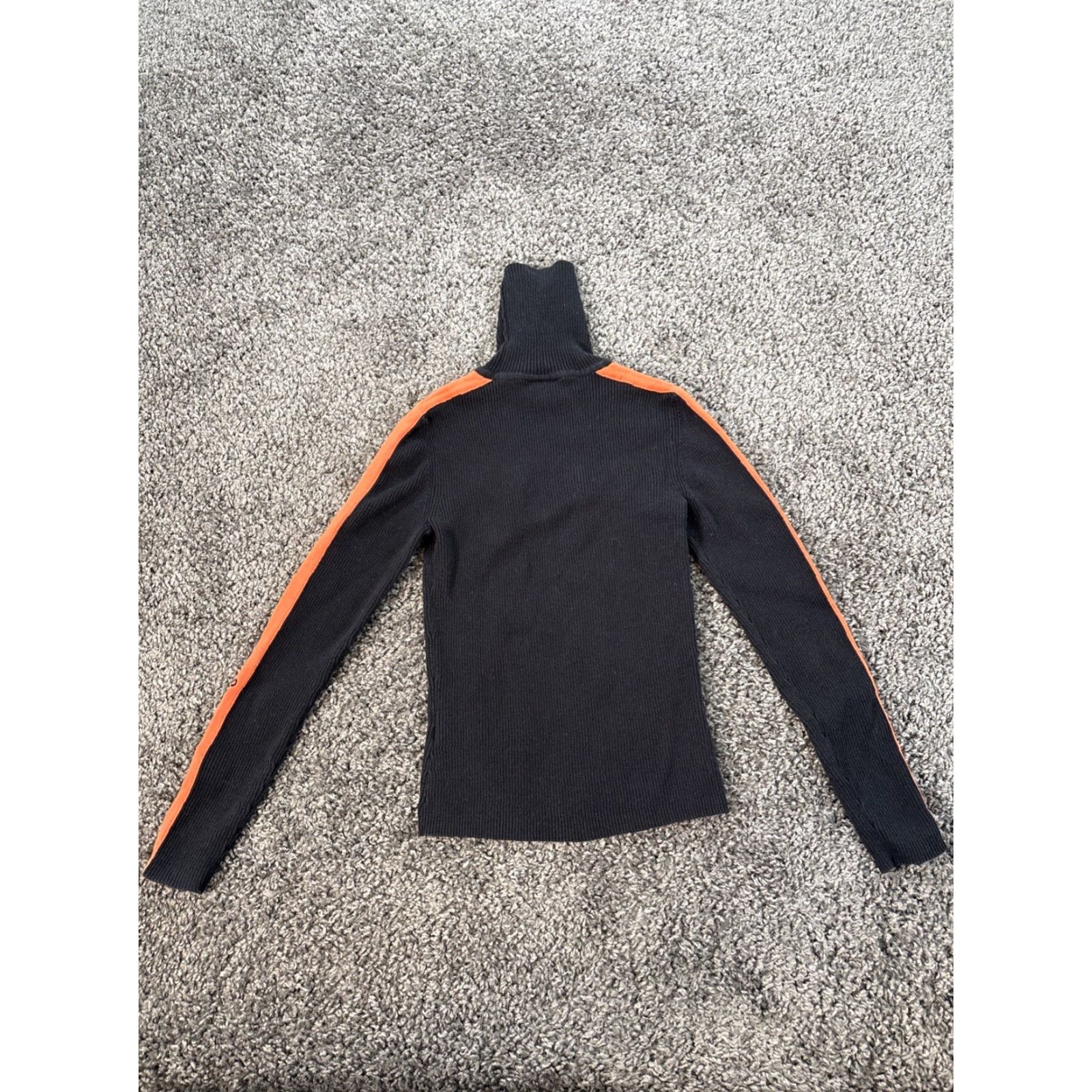 Harley Davidson VINTAGE Harley-Davidson Womens XS Black Turtleneck Sweater Thermal Ribbed Pullover Wings 90s Motorcycle Biker Cotton Mens? Size XS / US 0-2 / IT 36-38 - 5 Thumbnail
