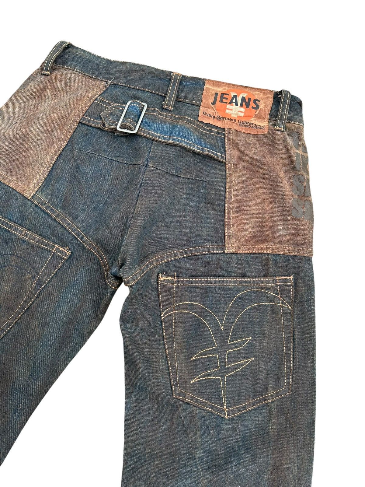 Kapital VINTAGE MICHIKO KOSHINO YEN RUSTY BUCKLE BACK DENIM JEANS Size US 27 - 2 Thumbnail