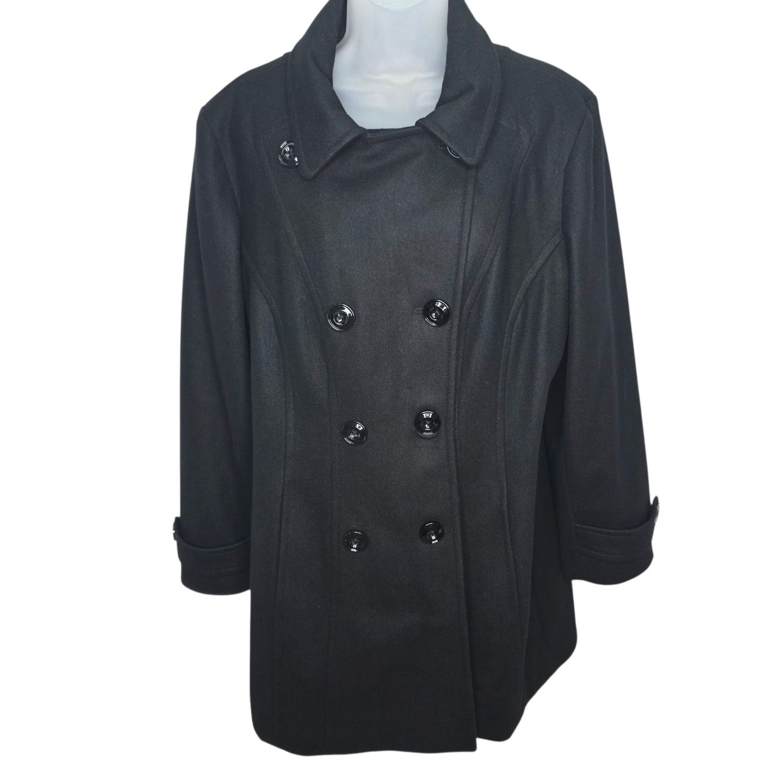 Anne Klein Anne Klein Wool Blend Double Breasted Long Sleeve Coat Size XL / US 12-14 / IT 48-50 - 1 Thumbnail