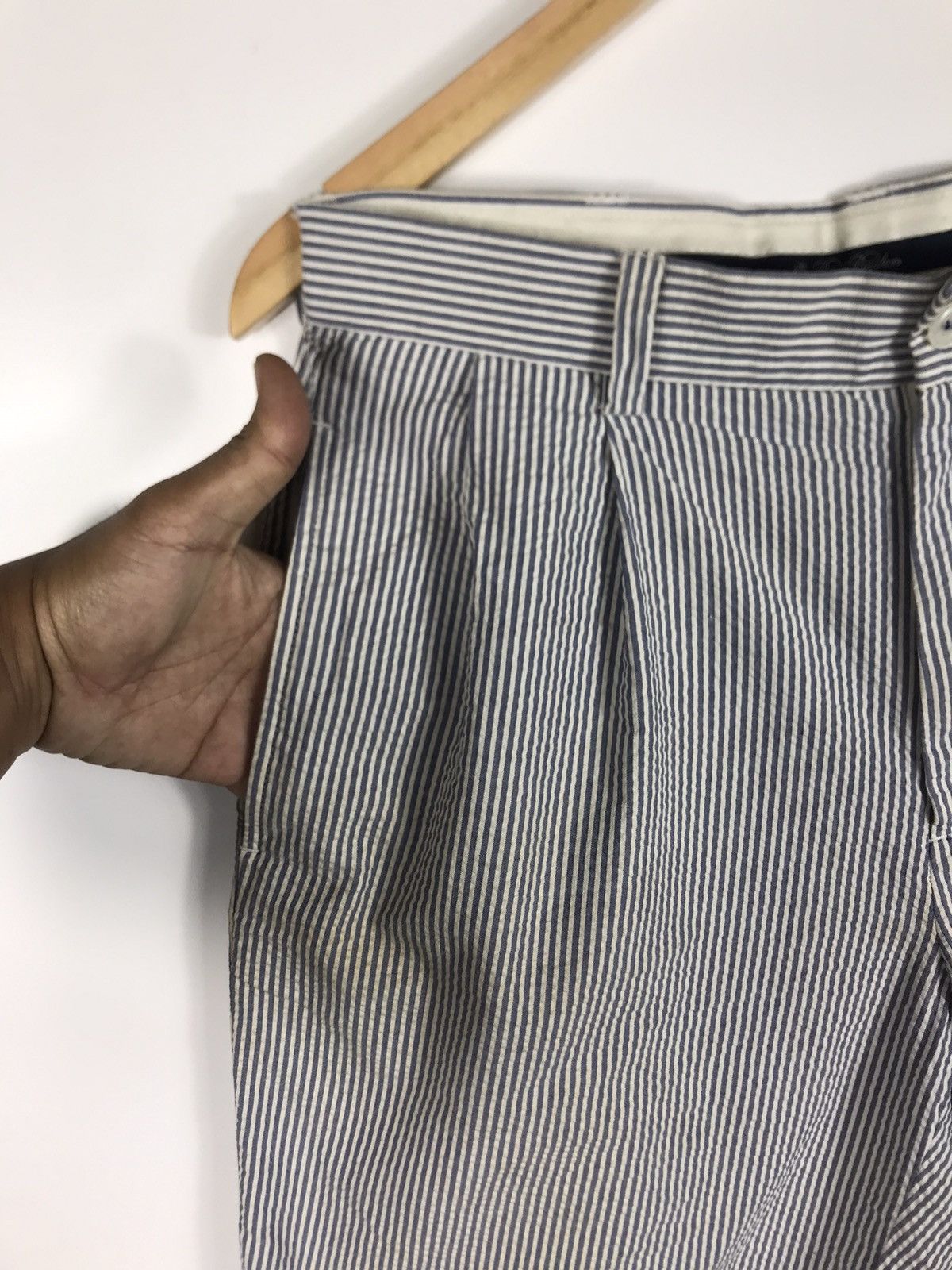 Brooks Brothers 🔥Brooks Brothers 346 Hickory Stripe Short Pants Size US 31 - 6 Thumbnail