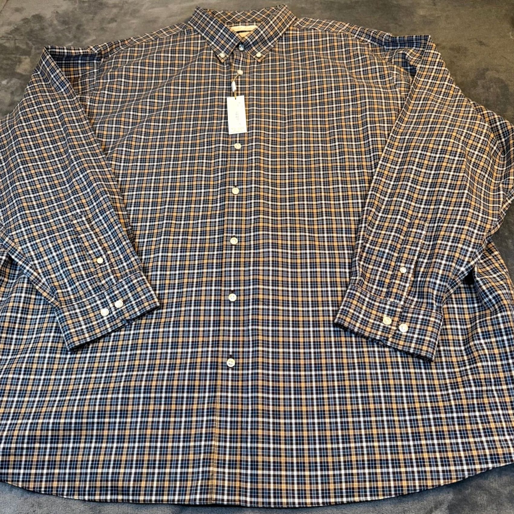 Roundtree & Yorke VINTAGE Roundtree & Yorke Gold Label Mens 4XT Tall Plaid Non-Iron Button Down Shirt NWT Size US XXL / EU 58 / 5 - 3 Thumbnail