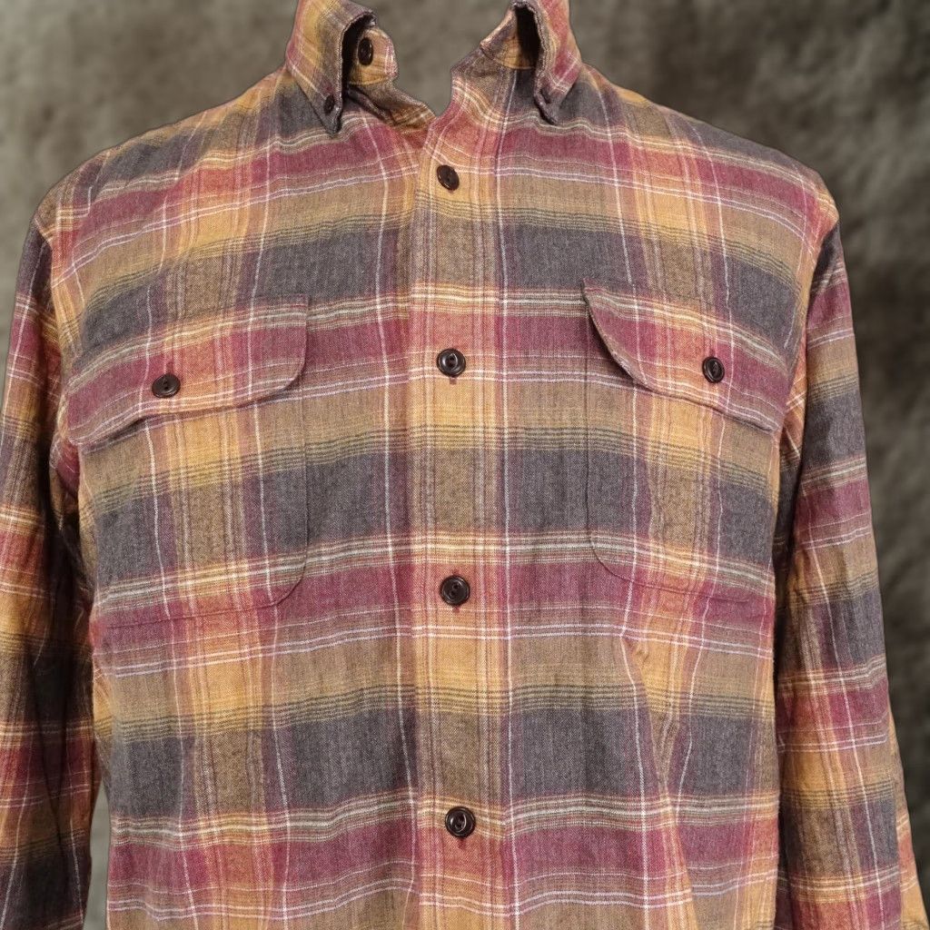 Orvis Orvis Mens Flannel Shirt Large Plaid Long Sleeve Button-Up Wool Cotton Outdoors Workwear Size US L / EU 52-54 / 3 - 1 Thumbnail