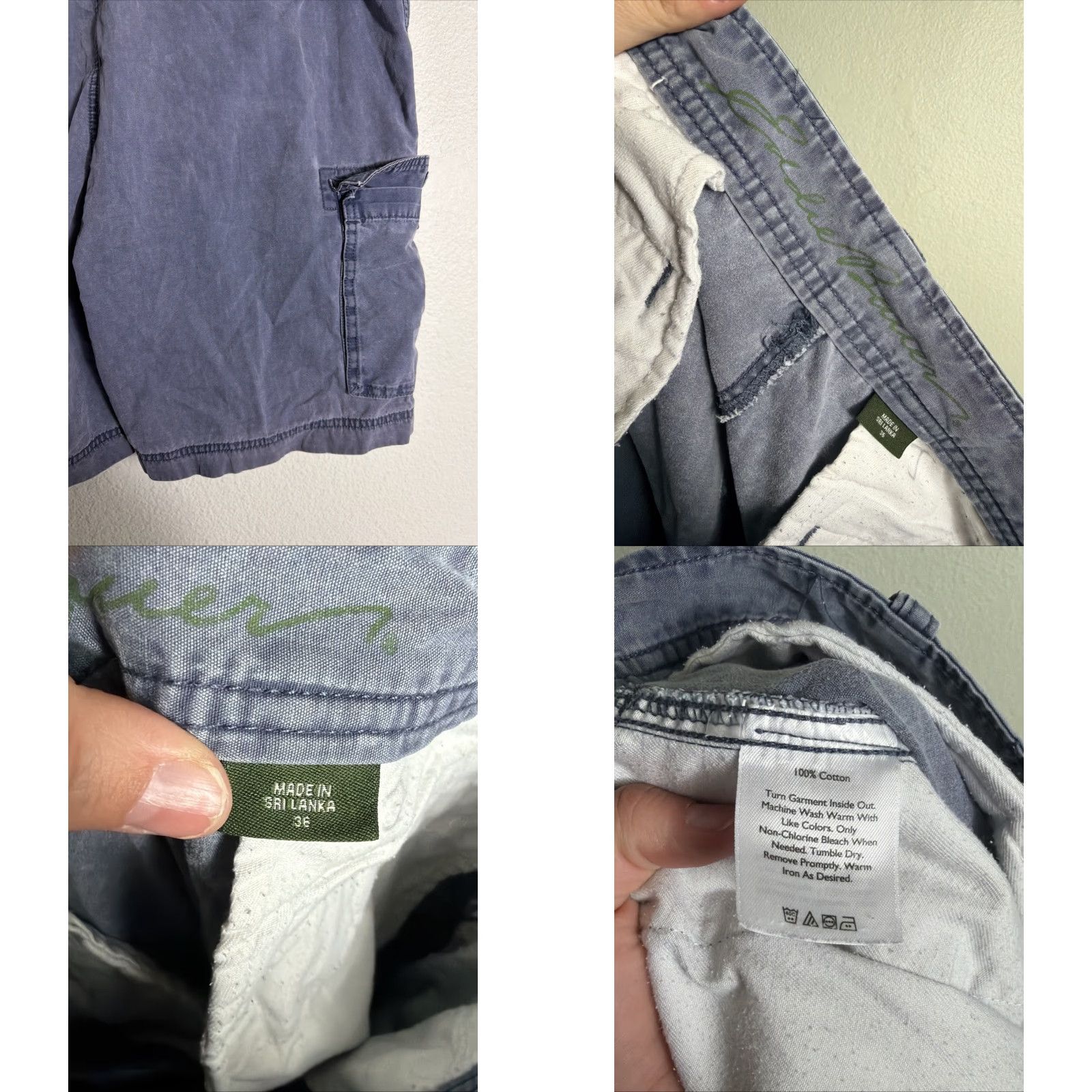 Eddie Bauer Eddie Bauer Mens Cargo Shorts Distressed Blue 36x10 Missing Button Flaw Regular Mens Size US 36 / EU 52 - 9 Thumbnail
