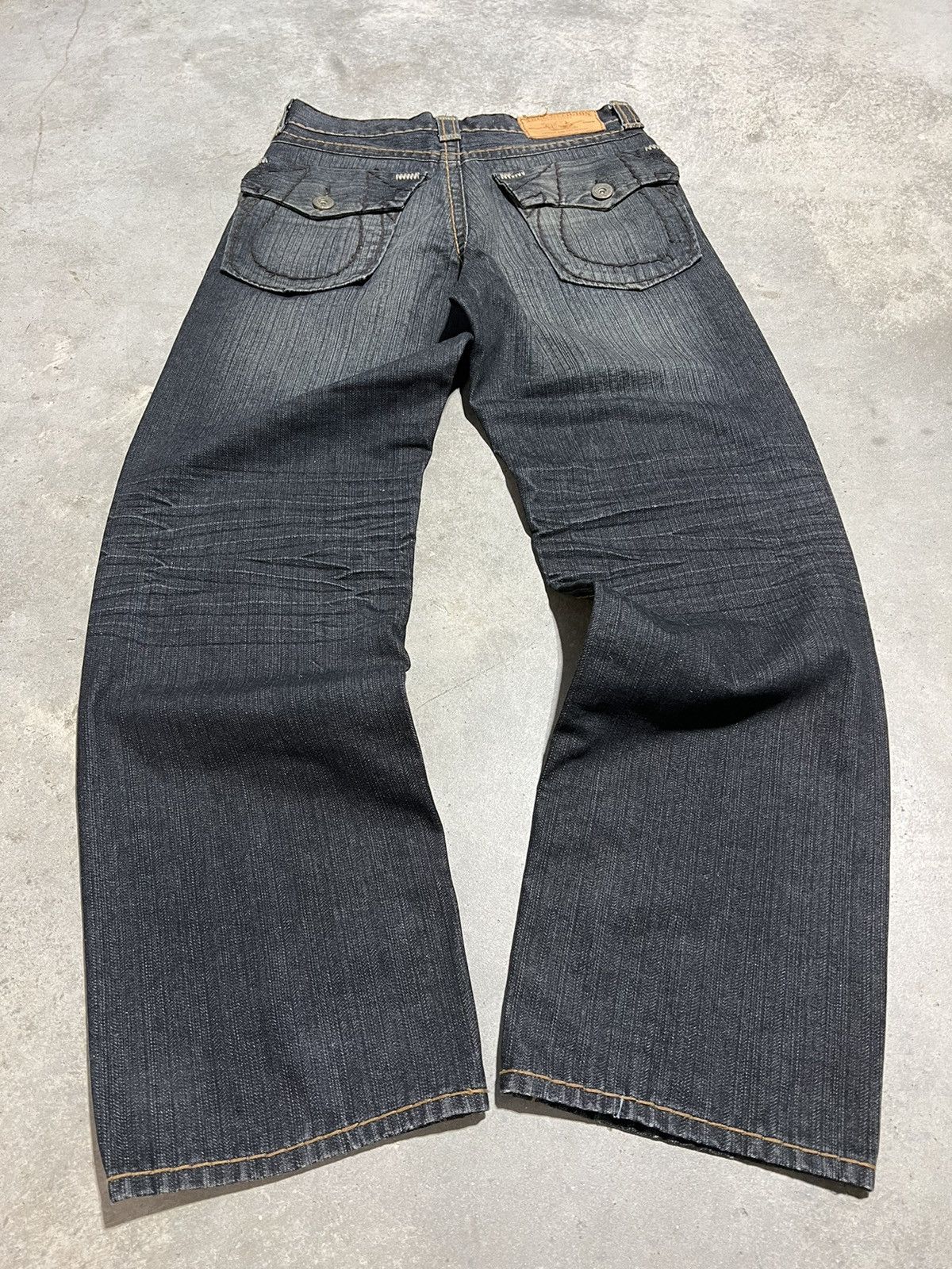 JNCO Crazy Vintage Y2K Baggy Wide Leg True Religion Jeans Size US 34 / EU 50 - 2 Thumbnail