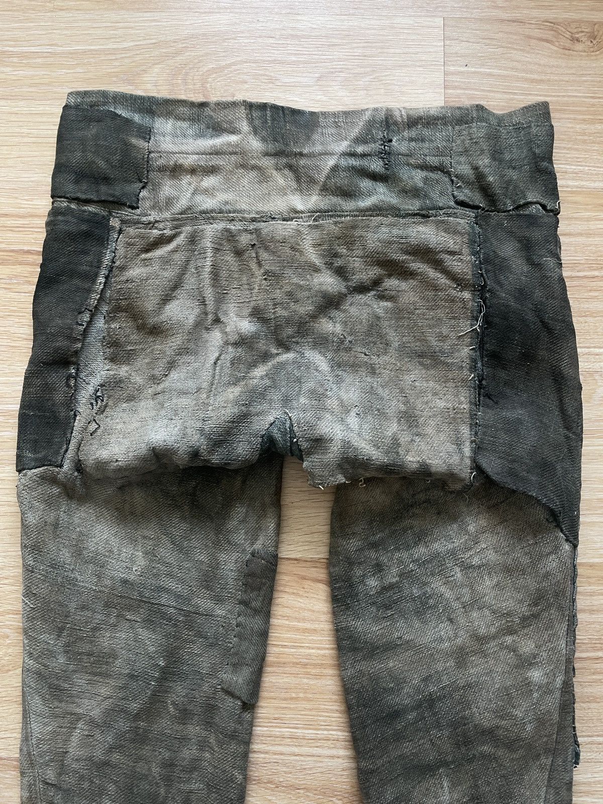 Vintage 1890-1910 Shepherds Pants (hemp + linen Shuttle loom woven) Size US 34 / EU 50 - 6 Thumbnail