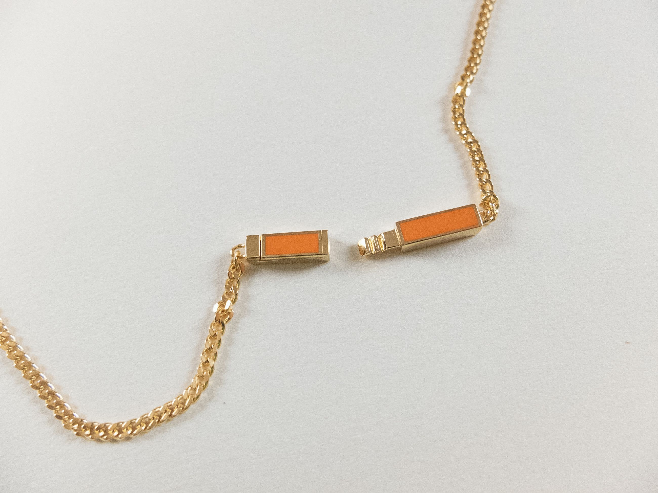Bottega Veneta BOTTEGA VENETA ID orange & gold Sterling silver necklace q Size ONE SIZE - 8 Thumbnail