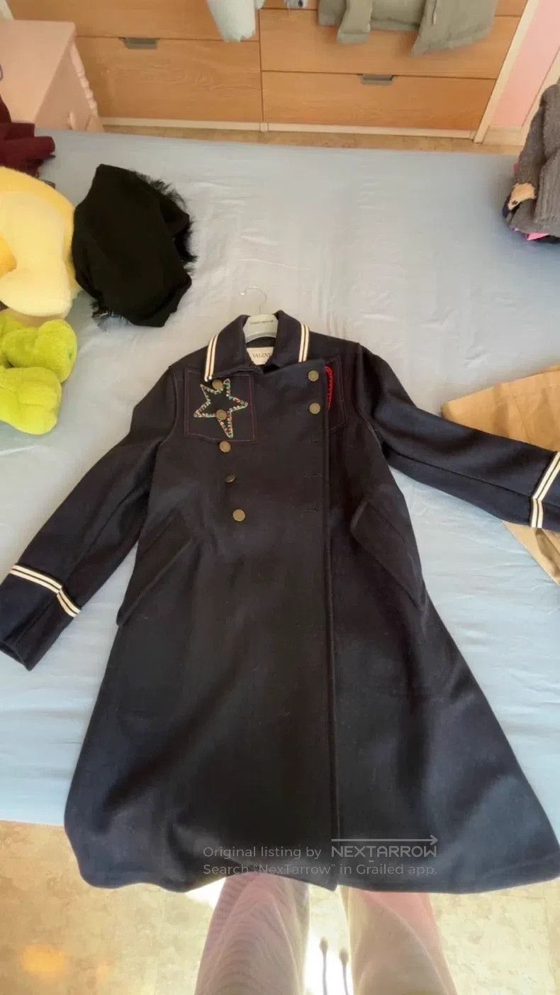 Valentino Valentino Navy blue embroidered heavy work coat Size S / US 4 / IT 40 - 2 Thumbnail