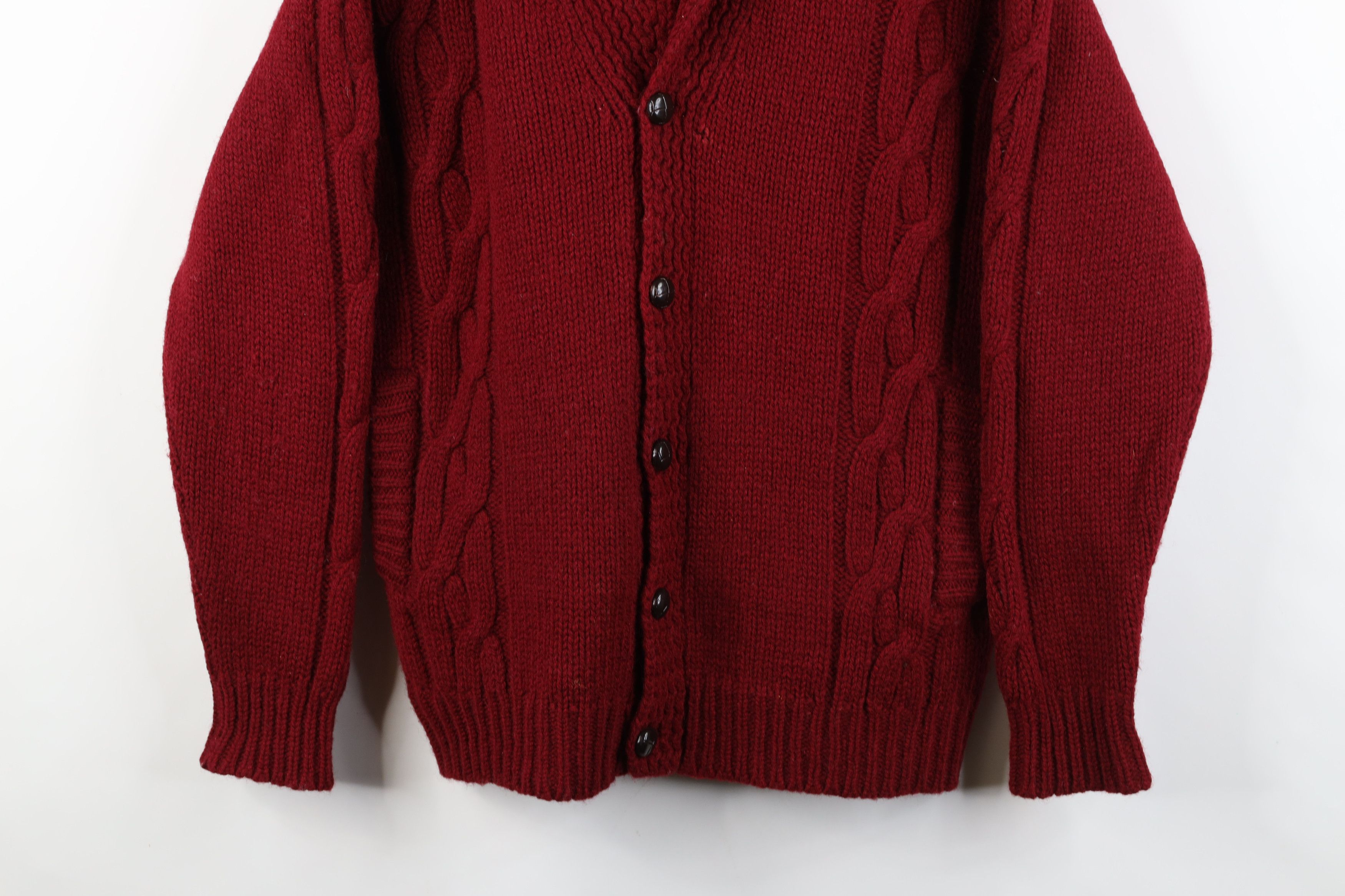 Vintage Vintage 50s 60s Streetwear Cable Shawl Cardigan Sweater USA Size US XL / EU 56 / 4 - 3 Thumbnail