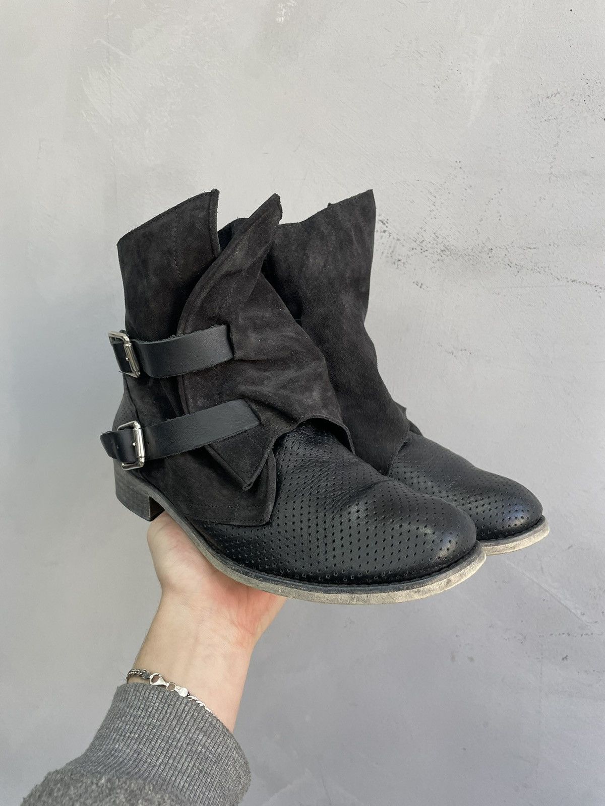 A.S. 98 leather boots y2k ankle belted margiela style