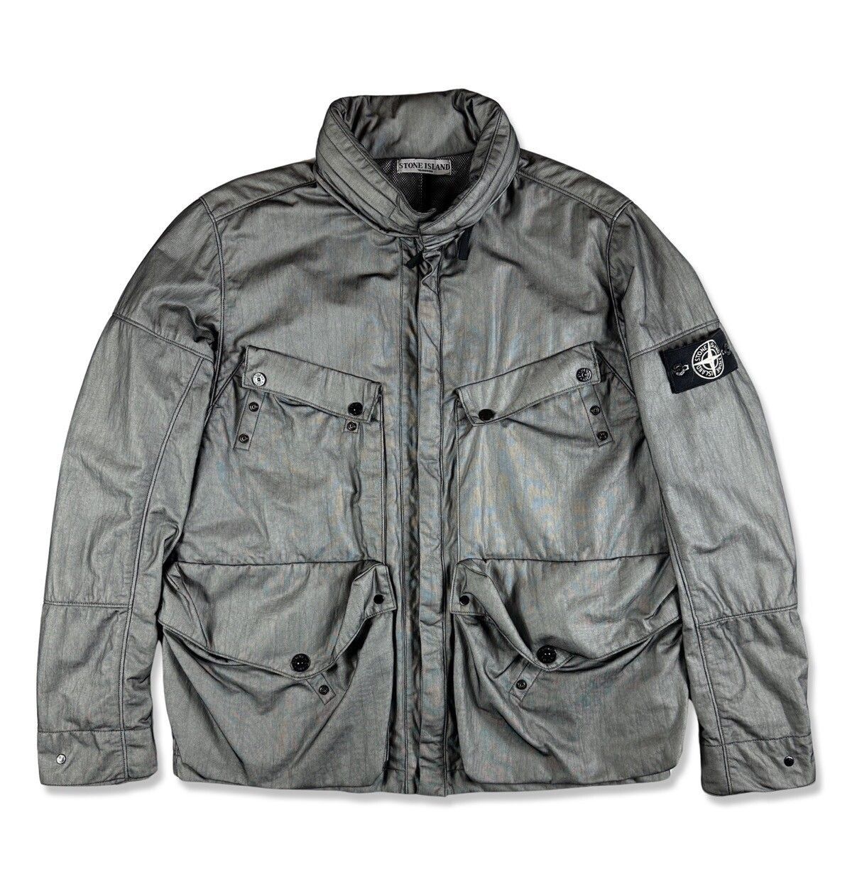 image of Stone Island 2009 Tyveck Mesh Multi Pocket Jacket in Grey, Men's (Size XL)