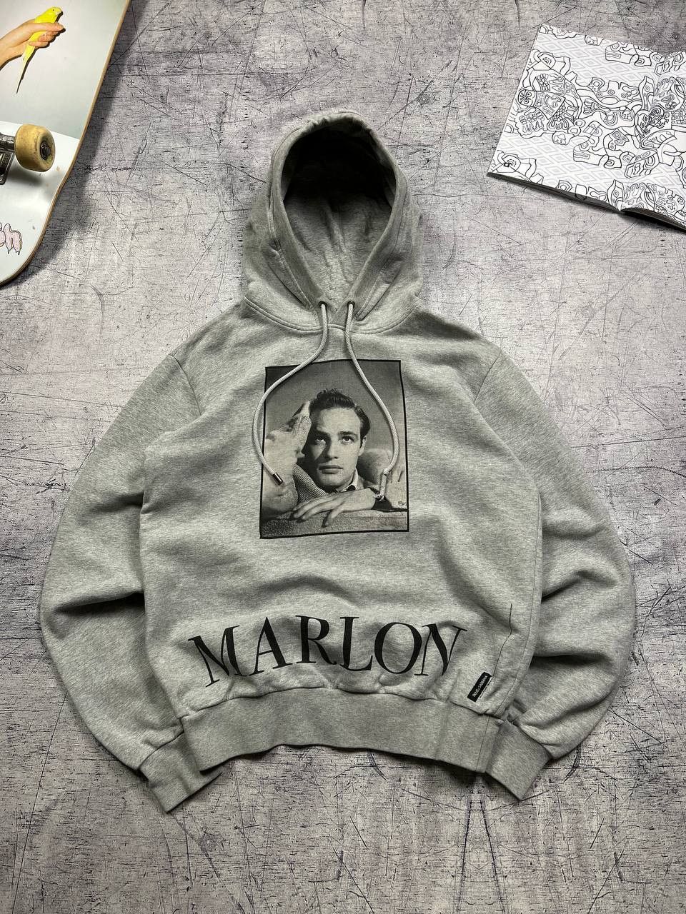 image of Dolce Gabbana Marlon Brando Hoodie in Grey, Men's (Size Medium)