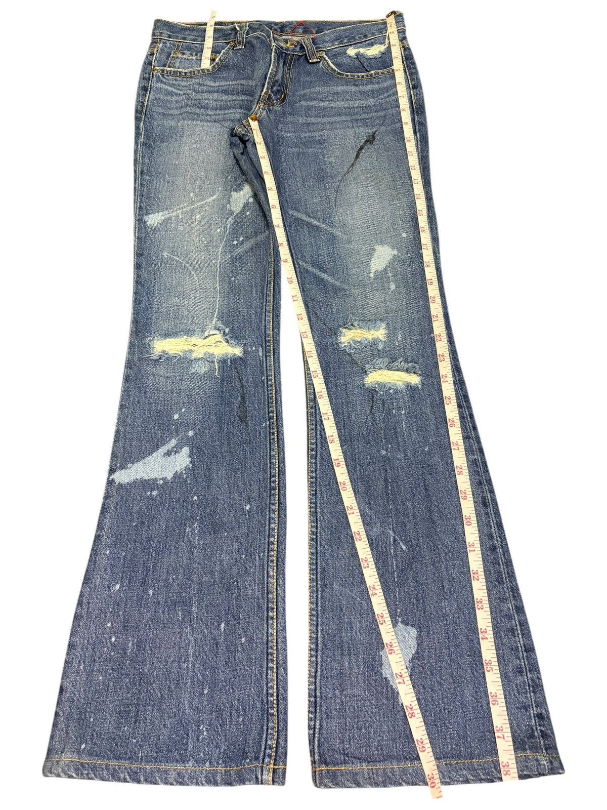 Hysteric Glamour Vintage Japanese Brand Distress Low Rise Flare Jeans Size 29" - 7 Thumbnail