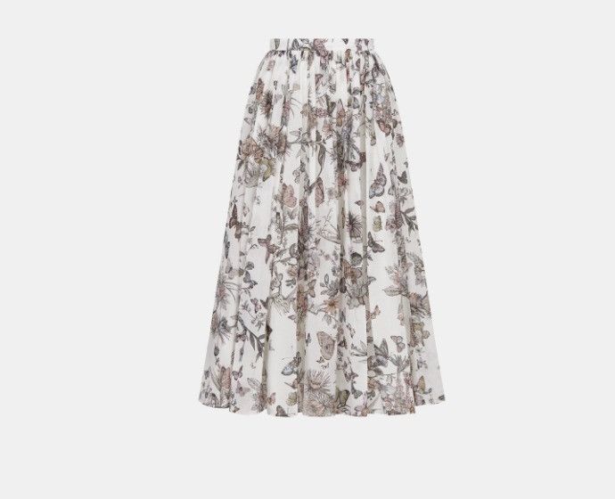 o1w1db10225 411J33A3 Flared Mid-Length Skirt in Multicolor