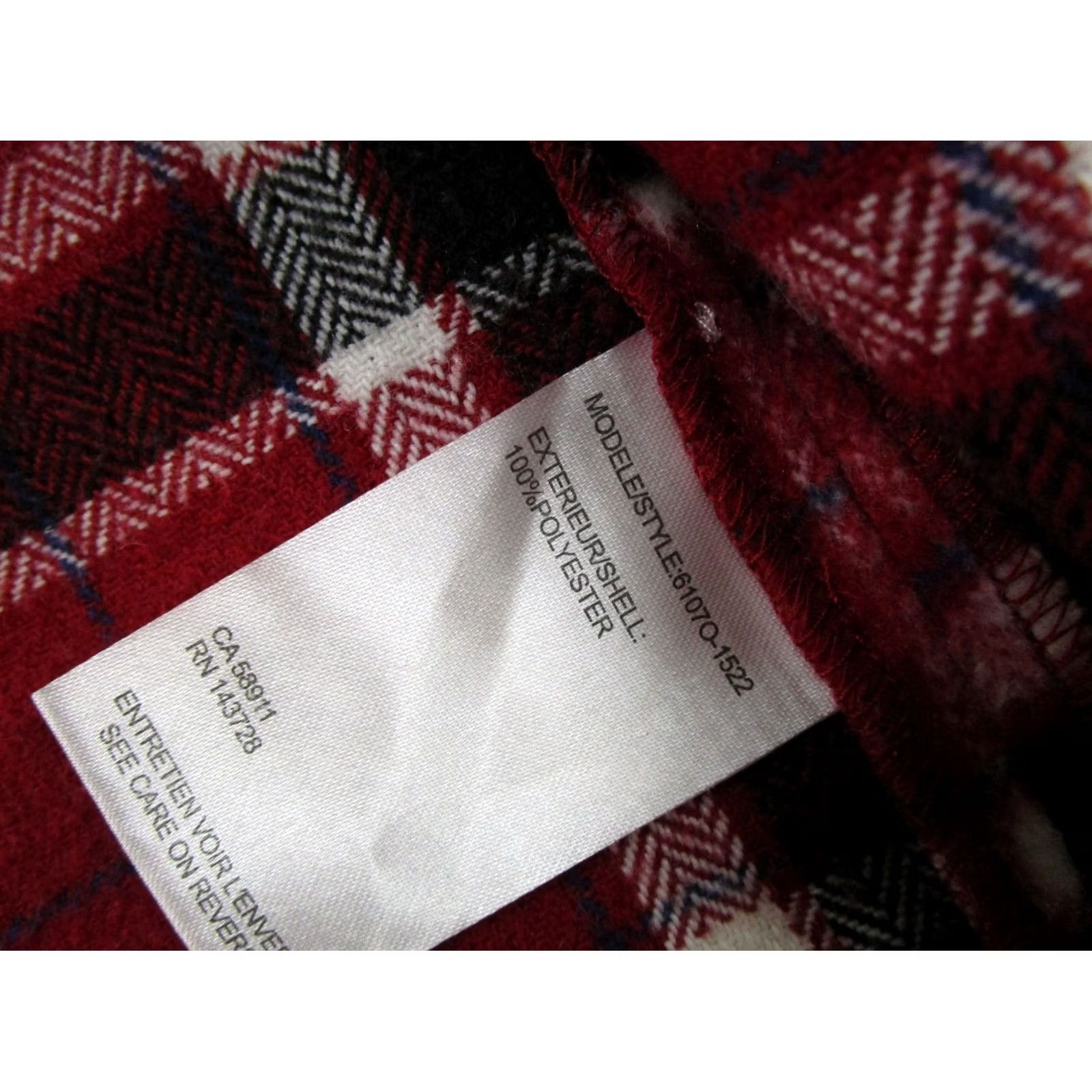 Vintage Tribal Blouse Shirt Womens XL Red Plaid Fringe Open Front Sleeveless Top" Size XL / US 12-14 / IT 48-50 - 3 Thumbnail