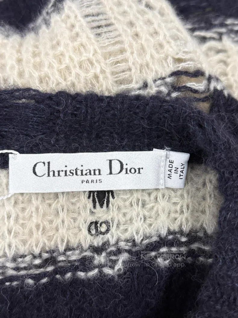 Dior Dior Black and white striped hollow knitted sweater Size XXS / US 00 / IT 34 - 4 Thumbnail