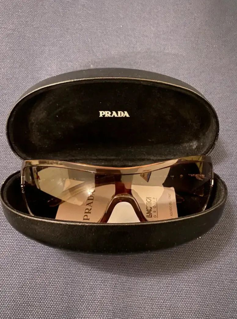 Prada × Vintage PRADA Sunglasses Rectangle Wrap Shield Sport Flame Star Size ONE SIZE - 2 Thumbnail