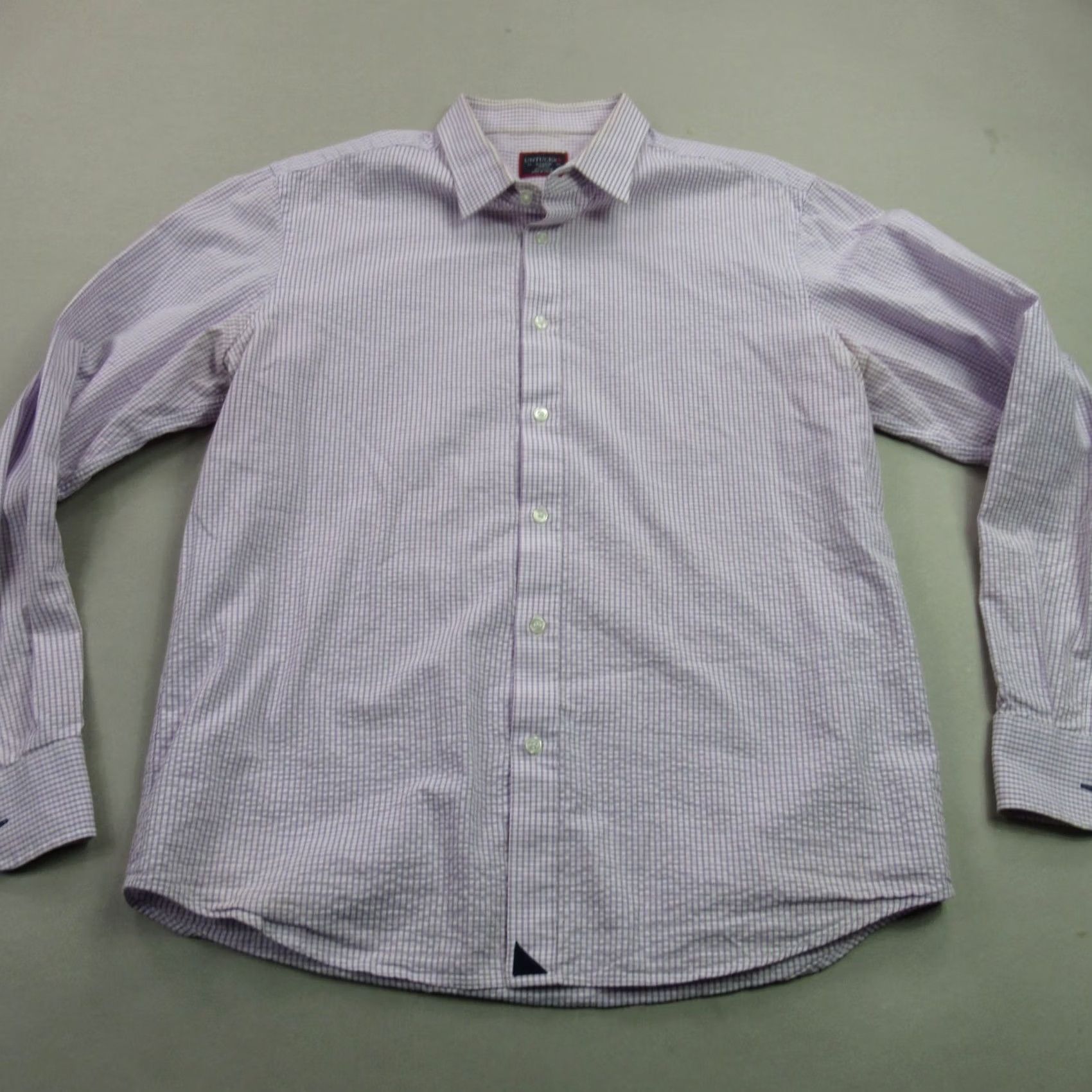 UNTUCKit UNTUCKit Shirt Mens XL Long Sleeve Button Front Casual Purple Checks Slim Fit Size US XL / EU 56 / 4 - 2 Thumbnail