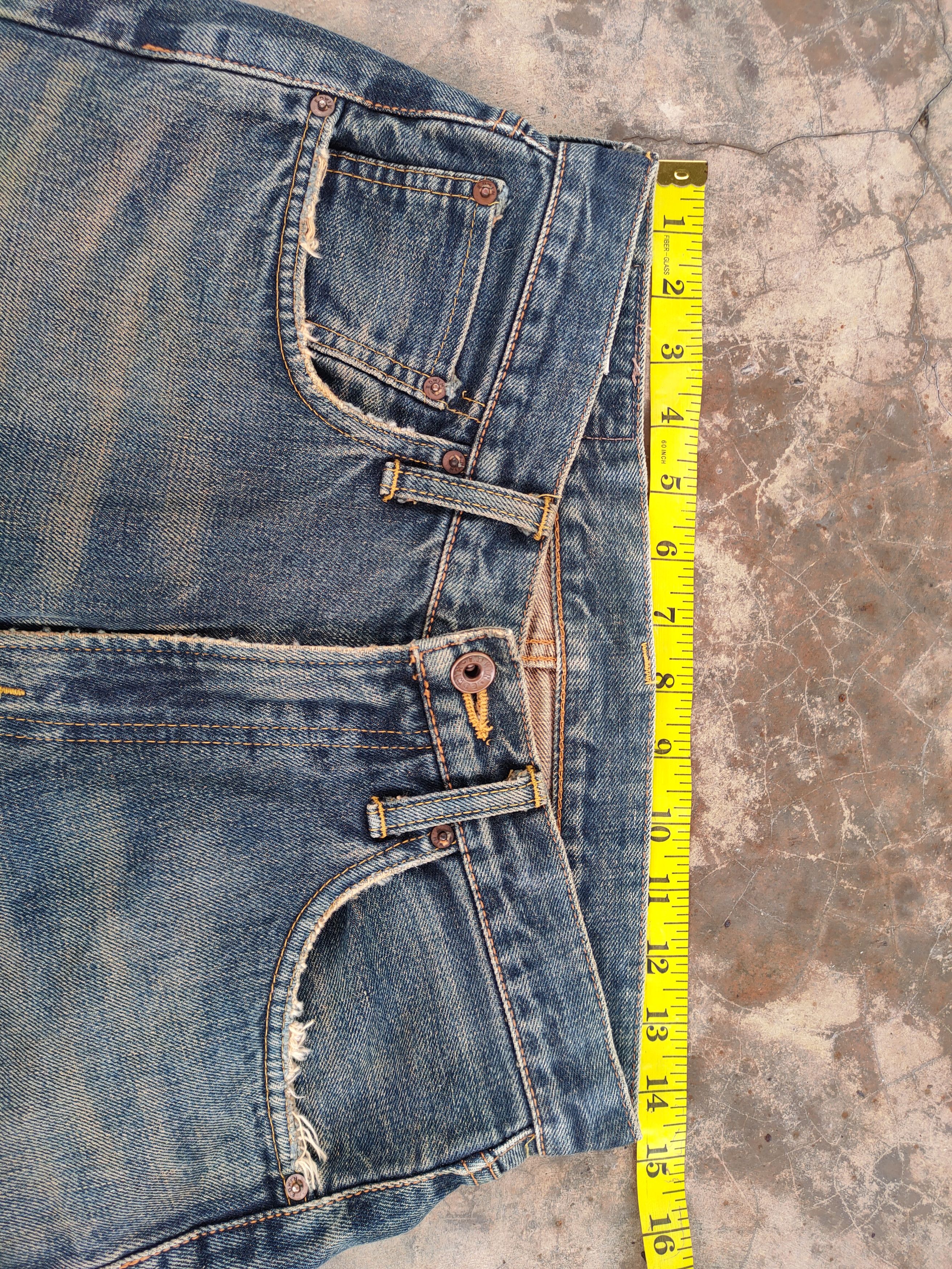 Edwin VINTAGE RUSTY EDWIN ORANGE TAG RIPPED DENIM JEANS PANTS Size US 29 - 7 Thumbnail