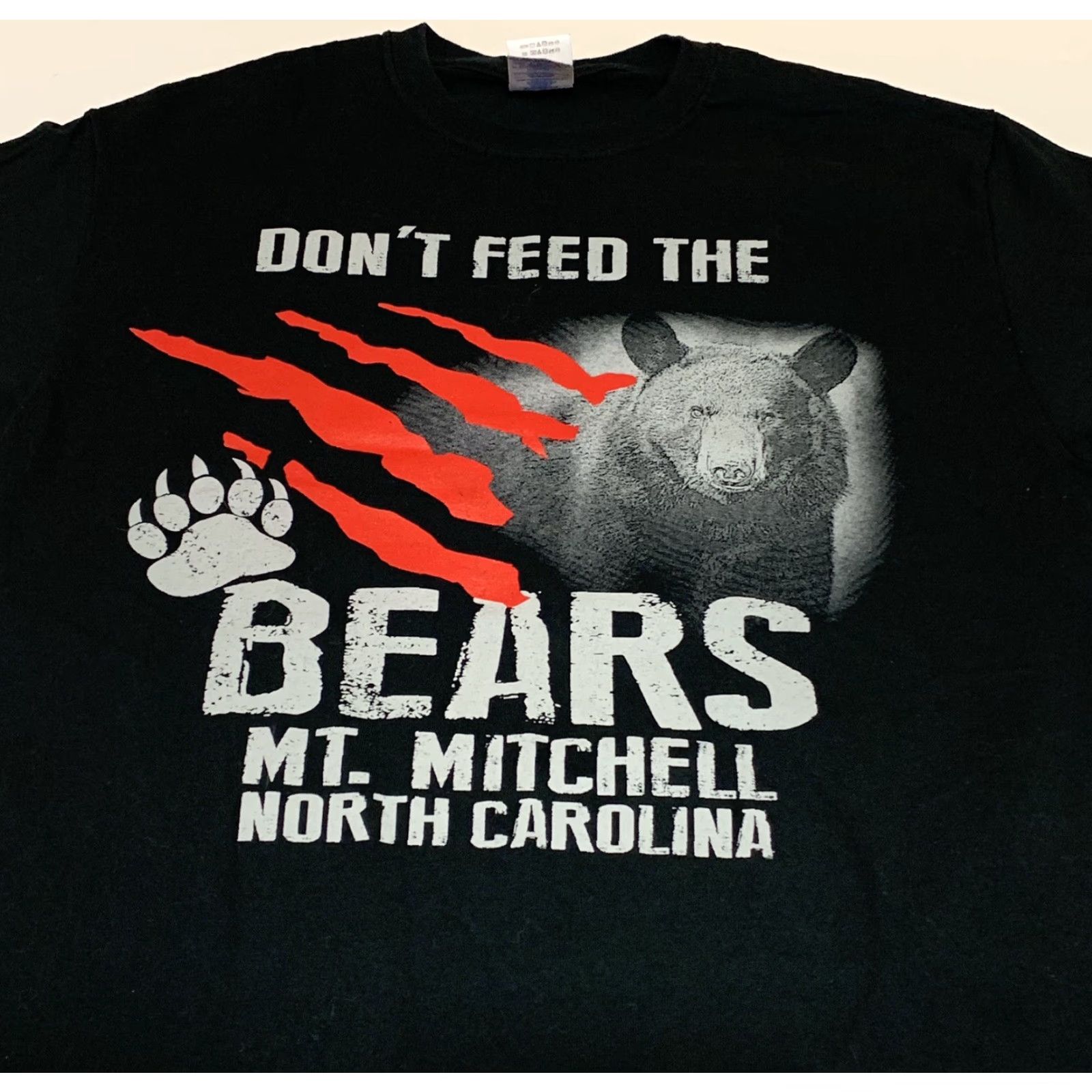 Gildan Don't Feed the Bears Mt Mitchell North Carolina T Shirt Bears Graphic Tee Black Size M Mens Size US M / EU 48-50 / 2 - 2 Thumbnail